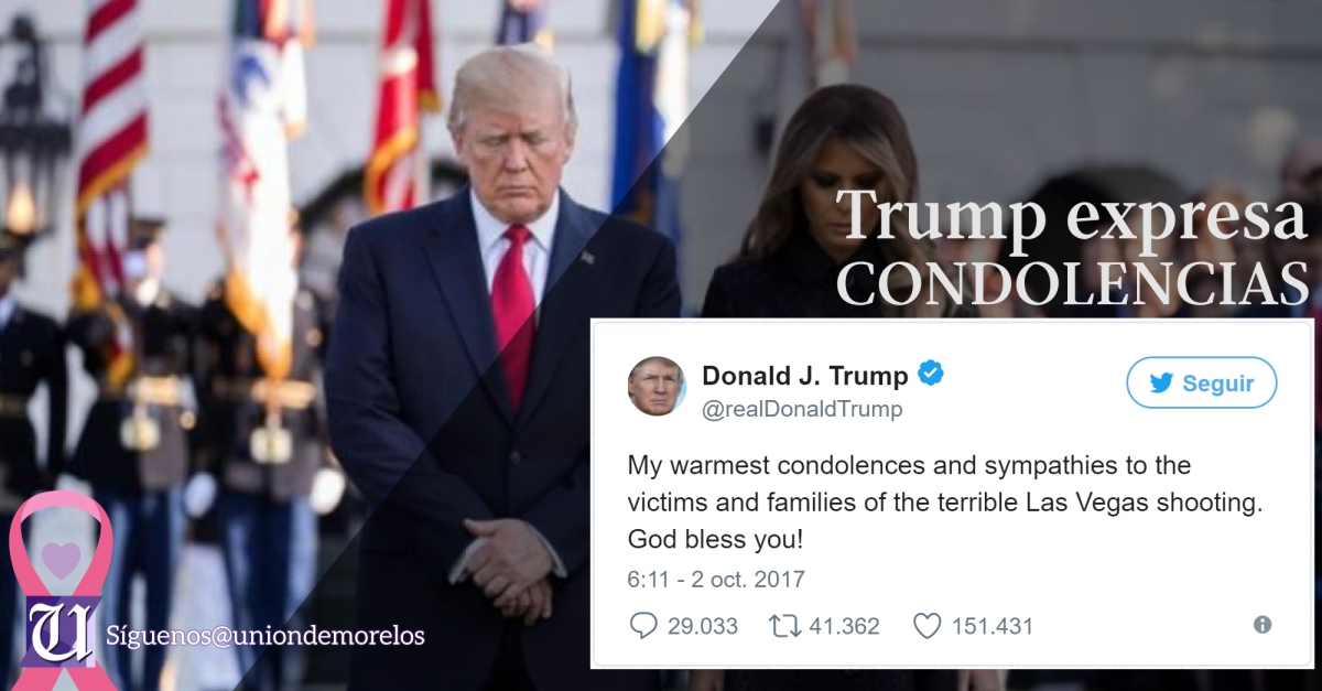 Trump expresa condolencias a víctimas de masacre en Las Vegas