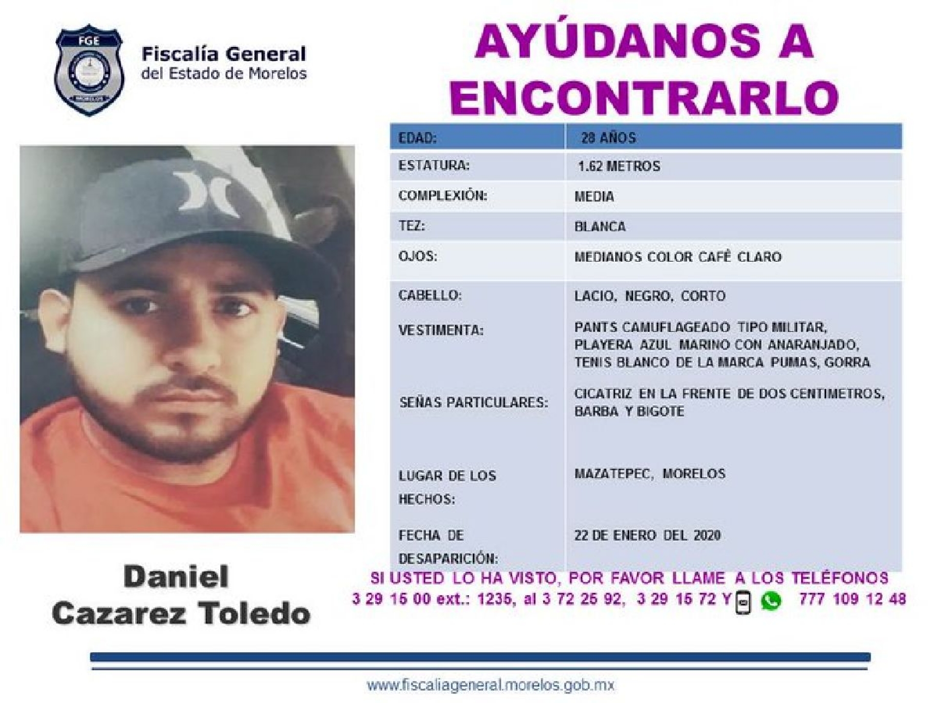 Buscan a un joven que desapareció en Mazatepec