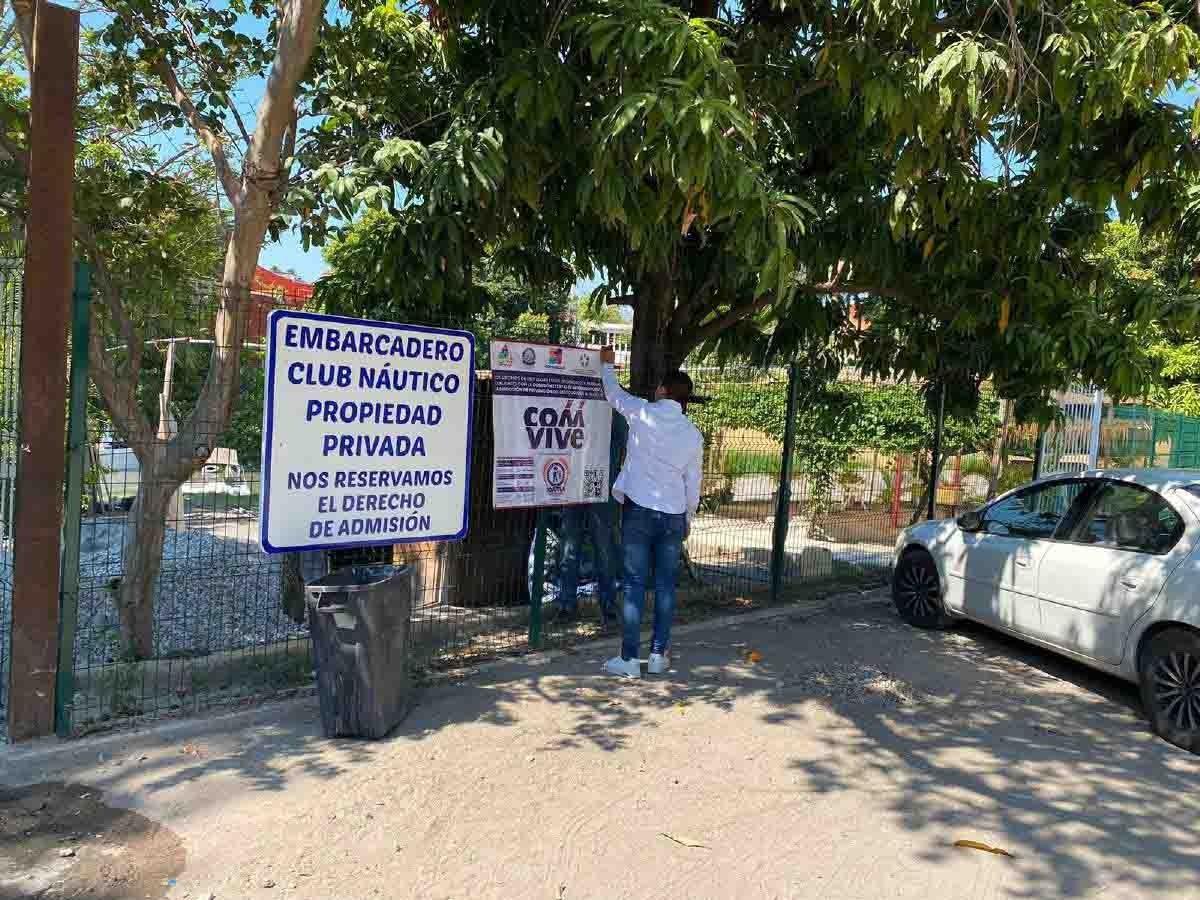 Colocan lonas en Tequesquitengo con el objetivo de inhibir delitos