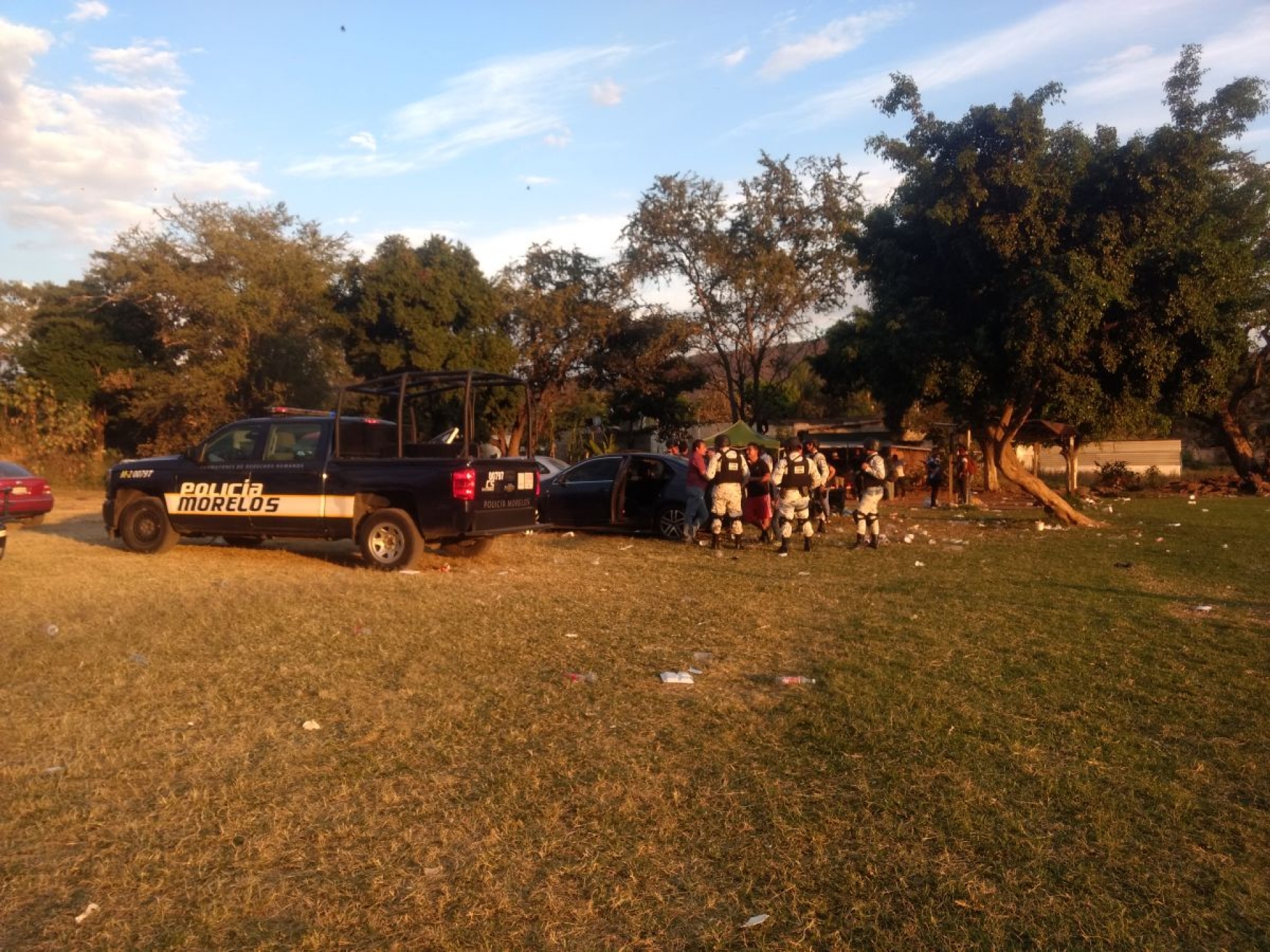El partido acabó a balazos