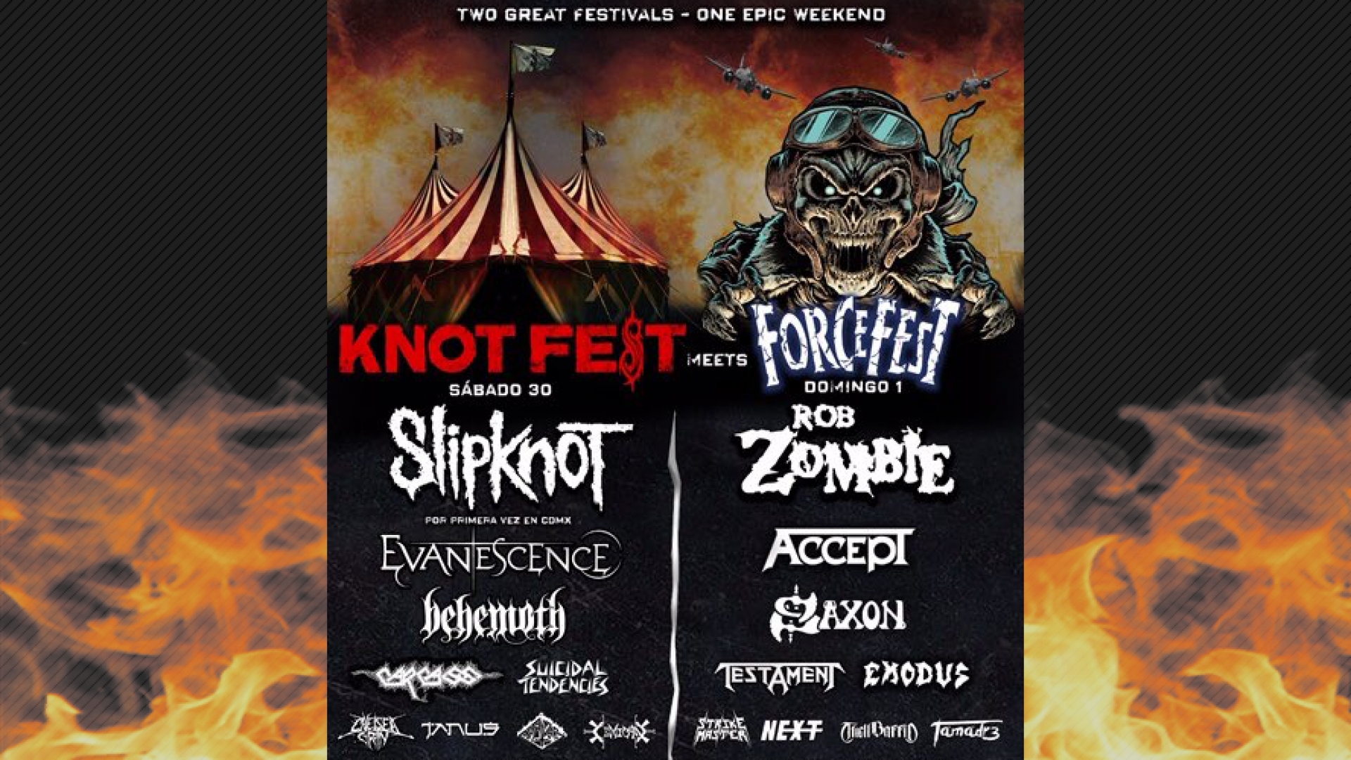 Evanescence, Rob Zombie y Slipknot encabezan cartel del Knotfest y Forcefest