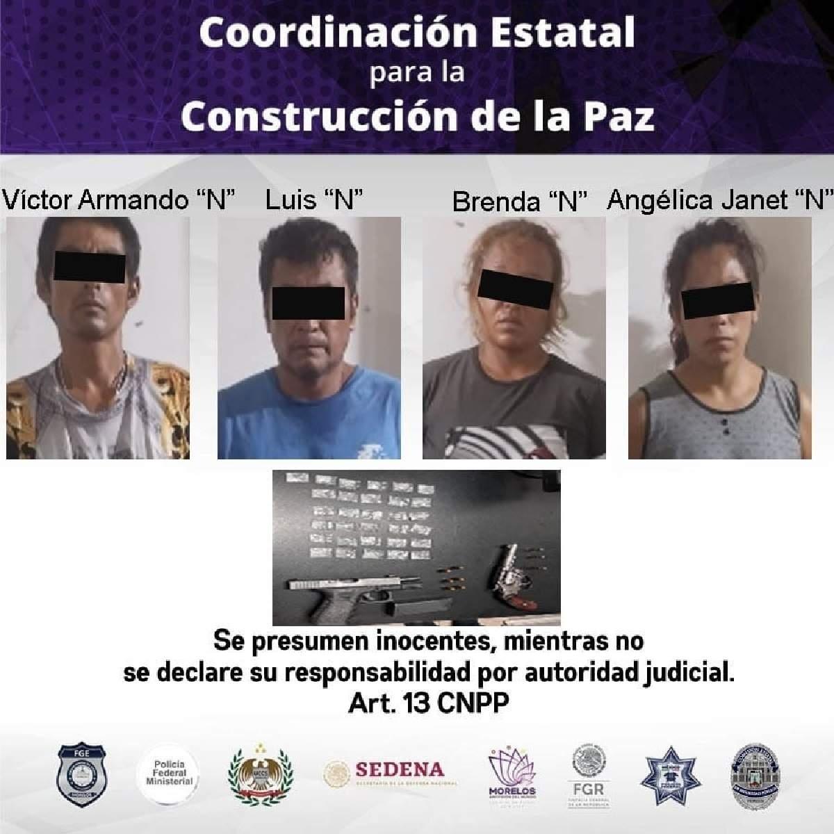 Les hallaron armas de fuego y droga