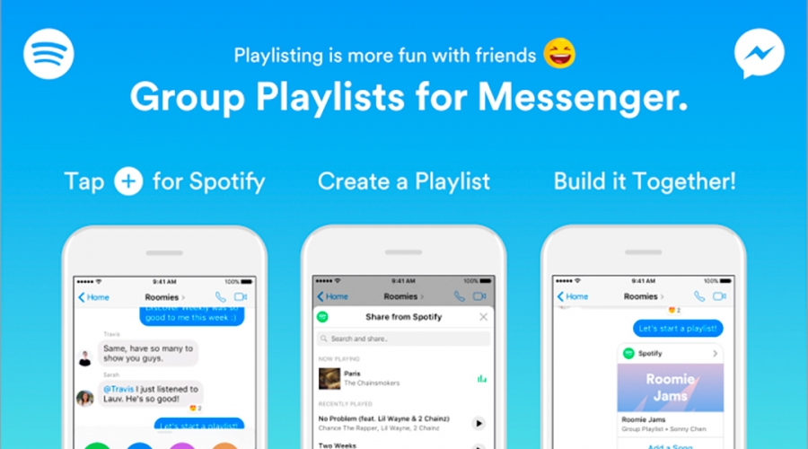 Ahora puedes crear playlist colaborativas de Spotify en Facebook Messenger