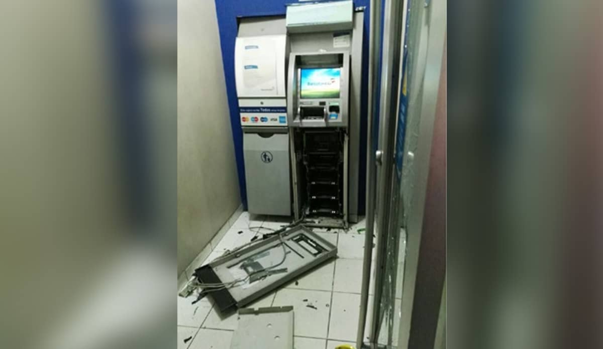 Intentan abrir un cajero automático