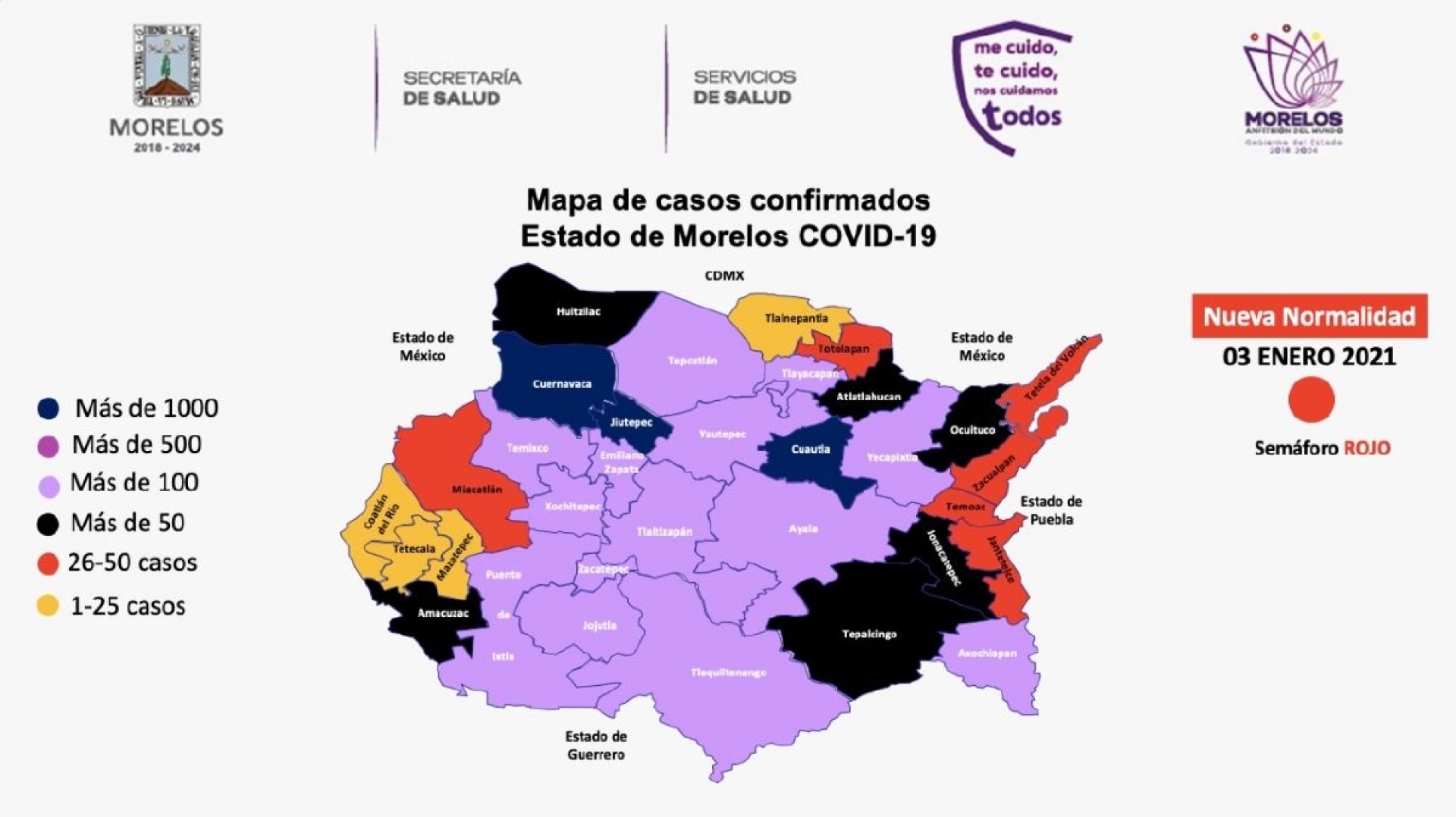 Se registran 44 nuevos contagios de coronavirus Covid-19 en la zona sur; Zacatepec, el más afectado