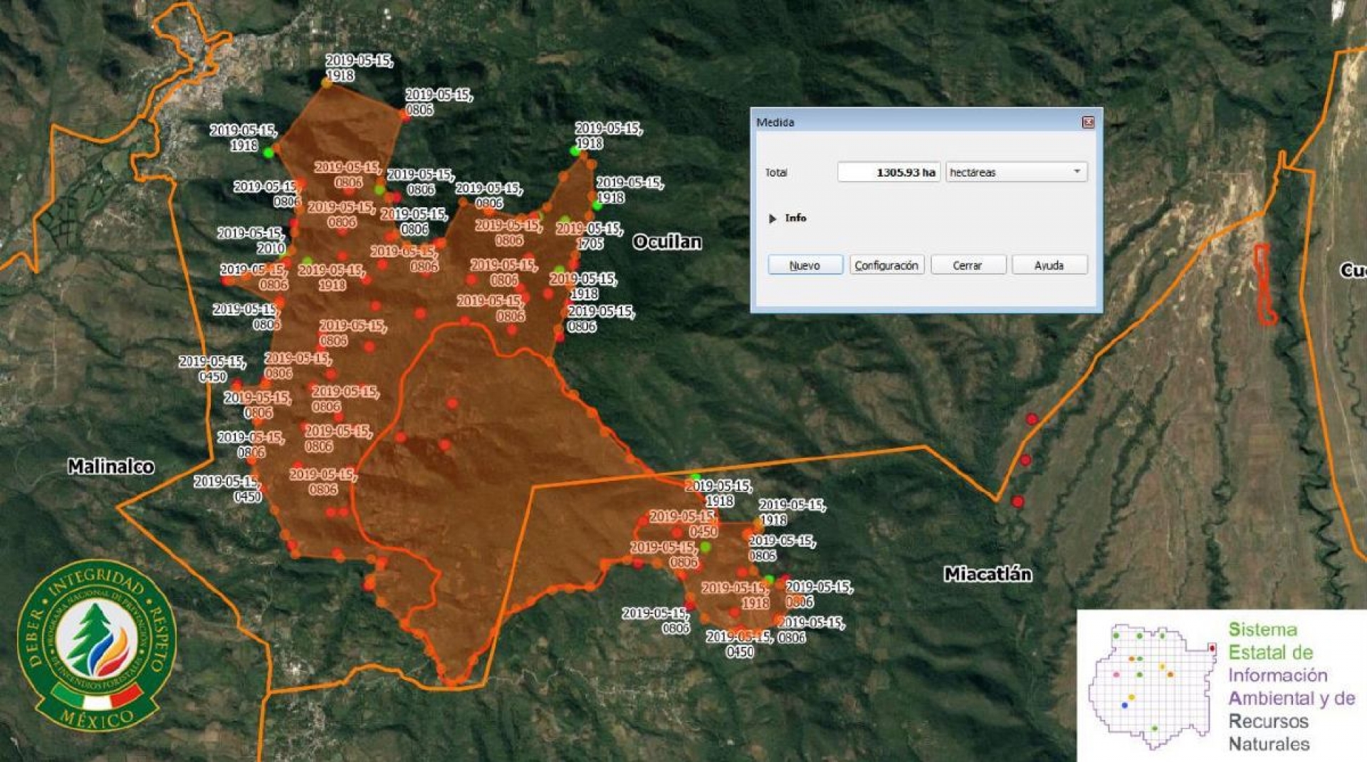 Incendio consumió 140 hectáreas de cerro en Miacatlán