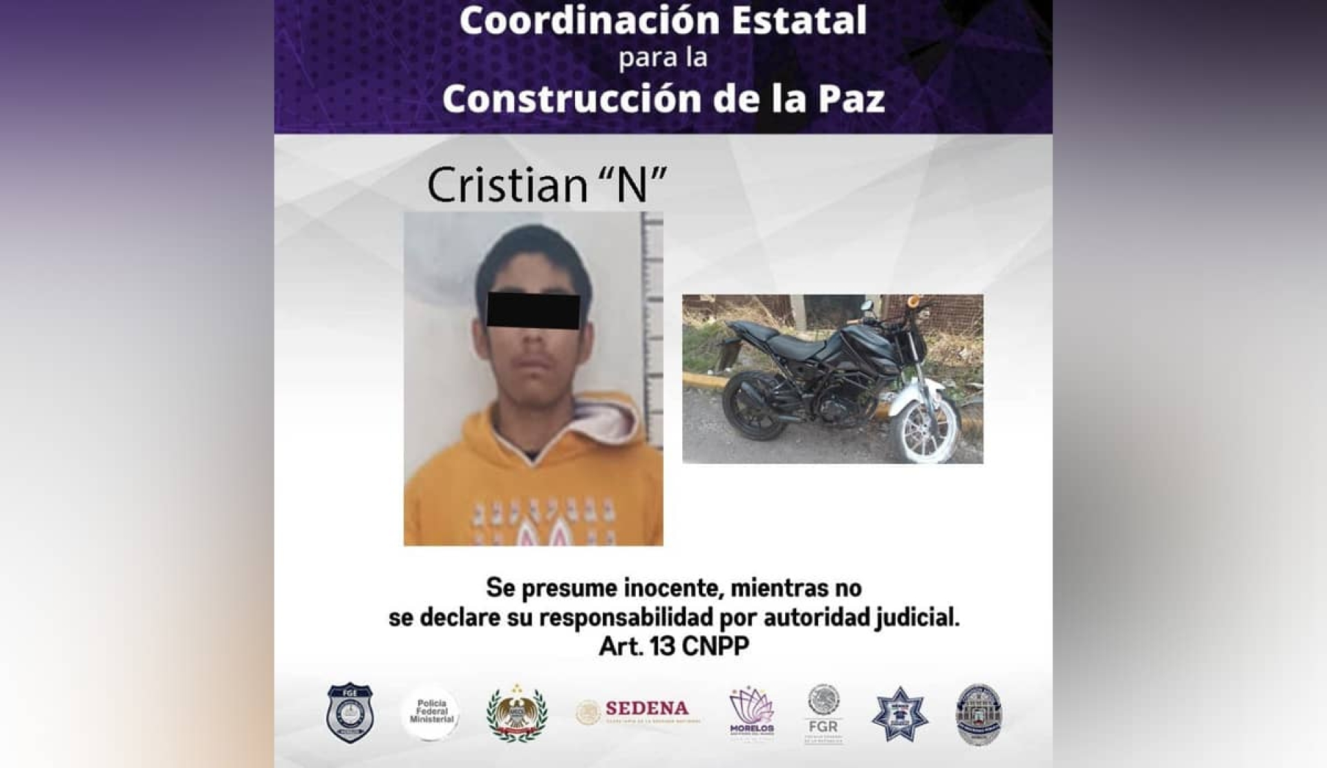 Lo descubrieron en poder de una moto robada