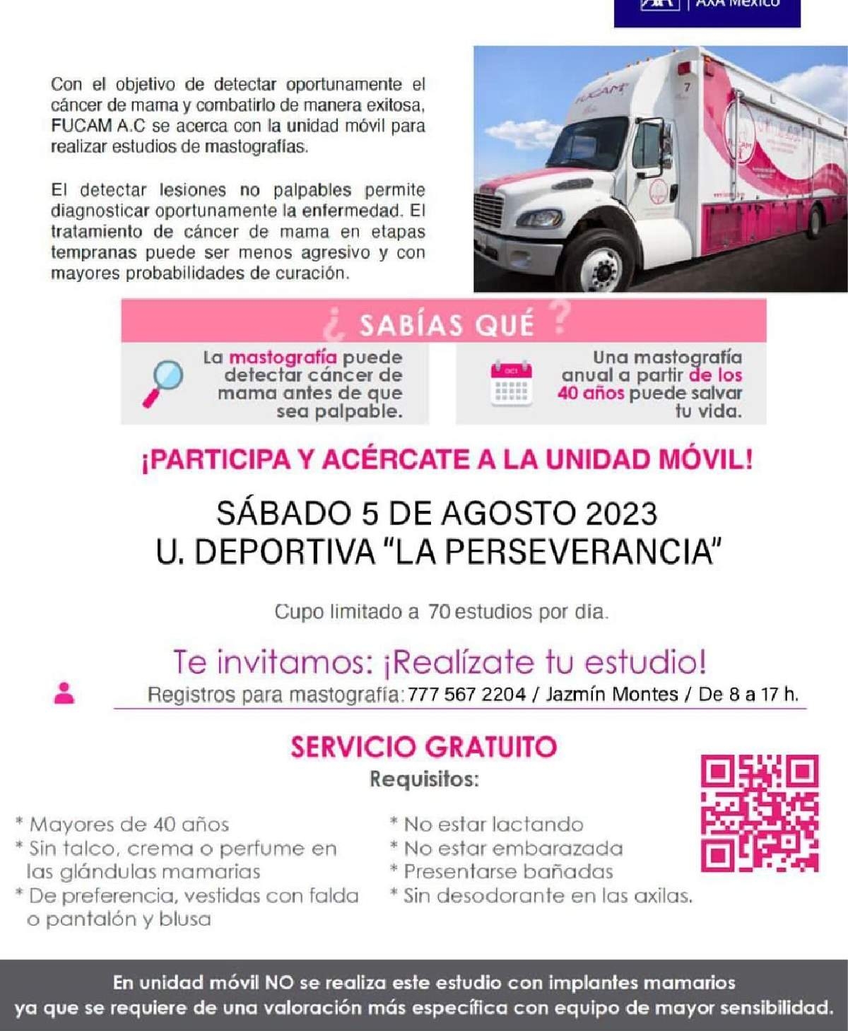 Ayuntamiento de Jojutla ofrece mastografías sin costo