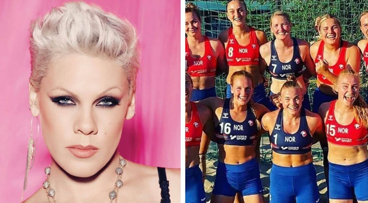 Pink ofrece pagar multa de atletas noruegas que usaron short en lugar de bikini