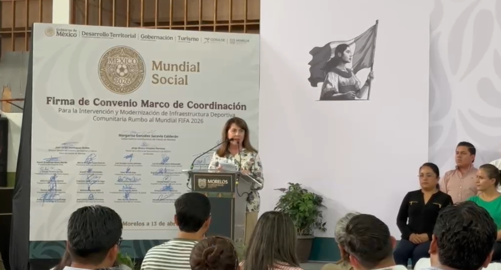 Preside gobernadora firma de Convenio de Intervención y Modernización de Infraestructura Deportiva Comunitaria rumbo al Mundial 2026