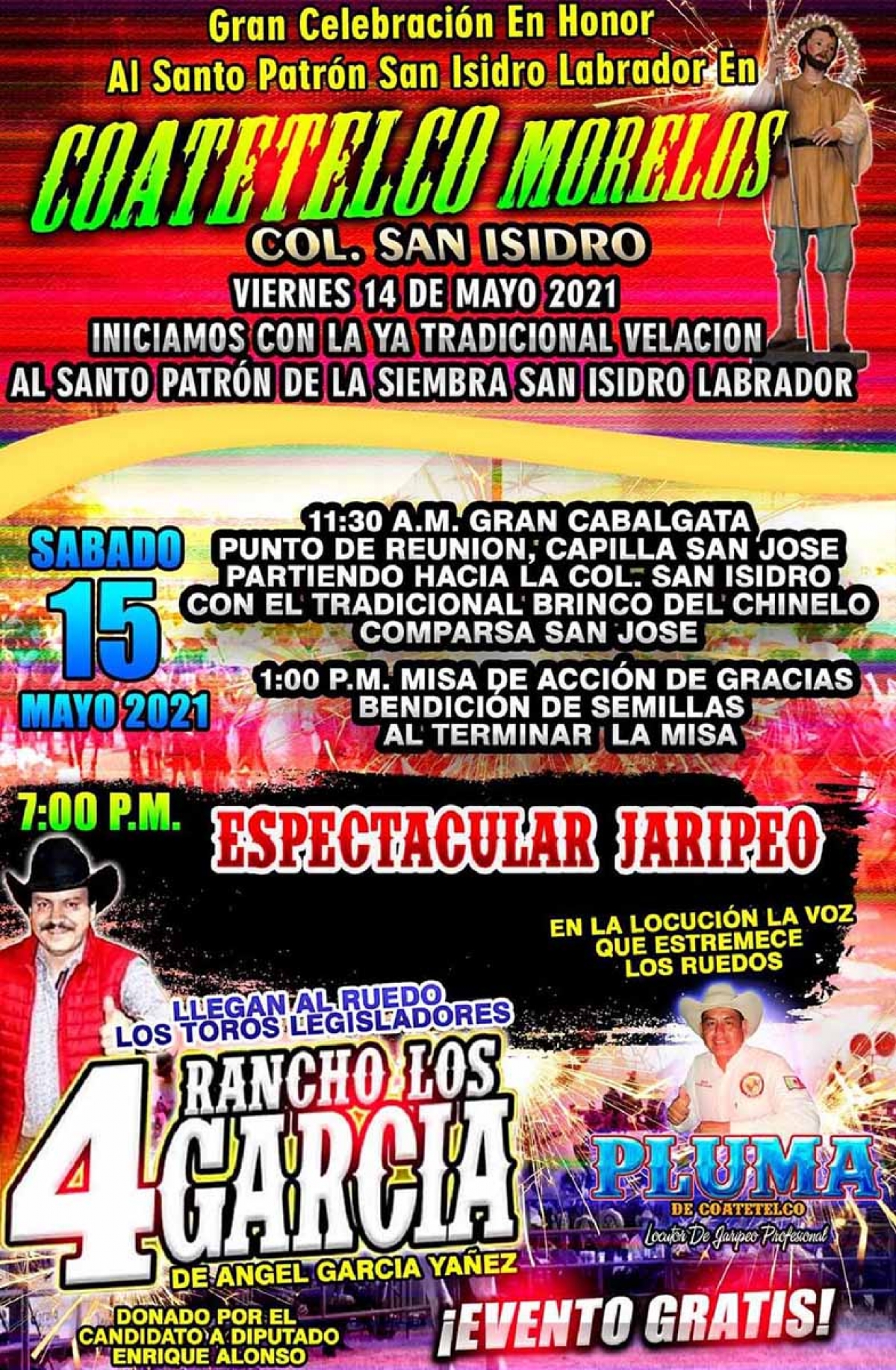 Siguen las celebraciones religiosas en Coatetelco