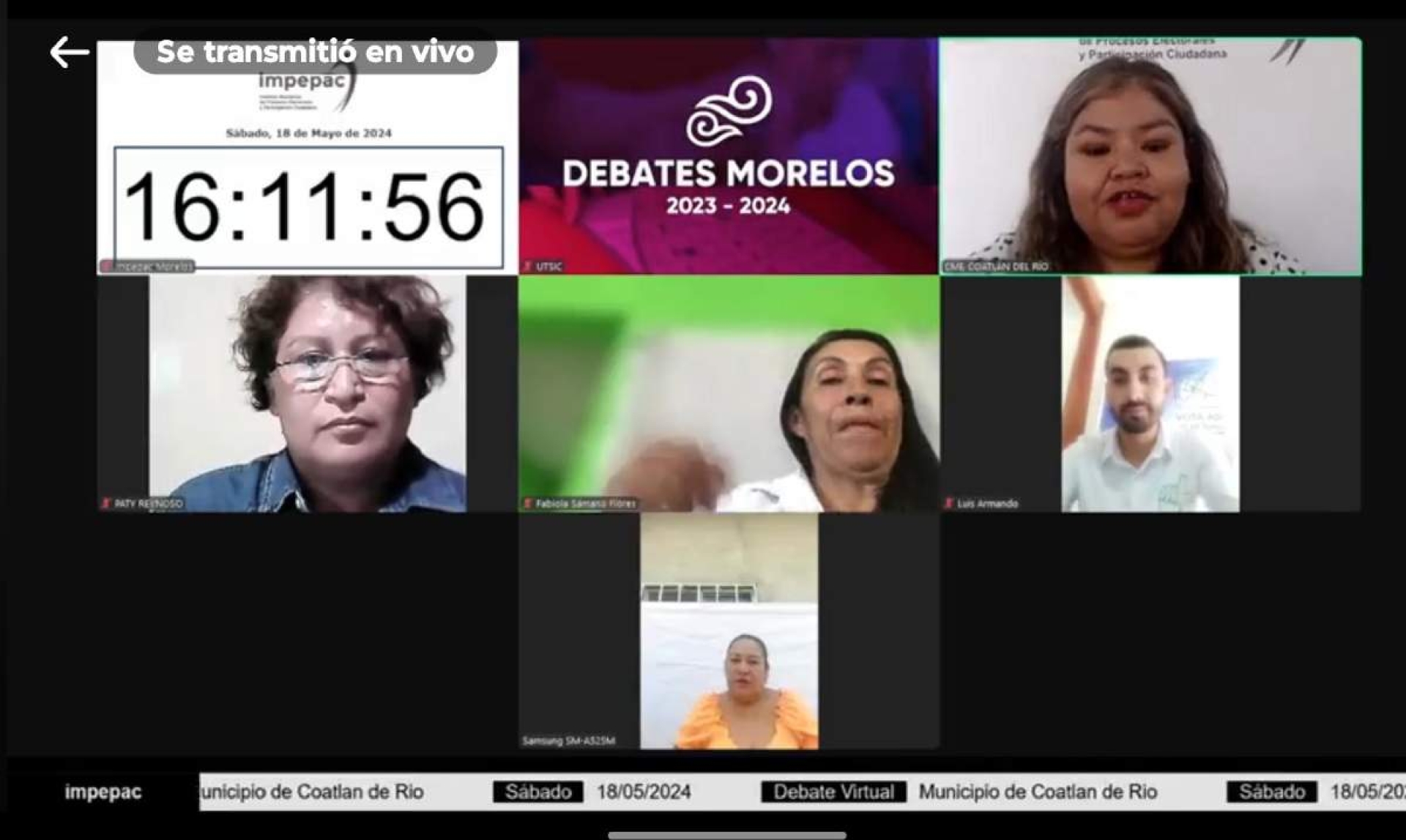 Sólo cuatro candidatos a la alcaldía de Coatlán participaron en el debate virtual
