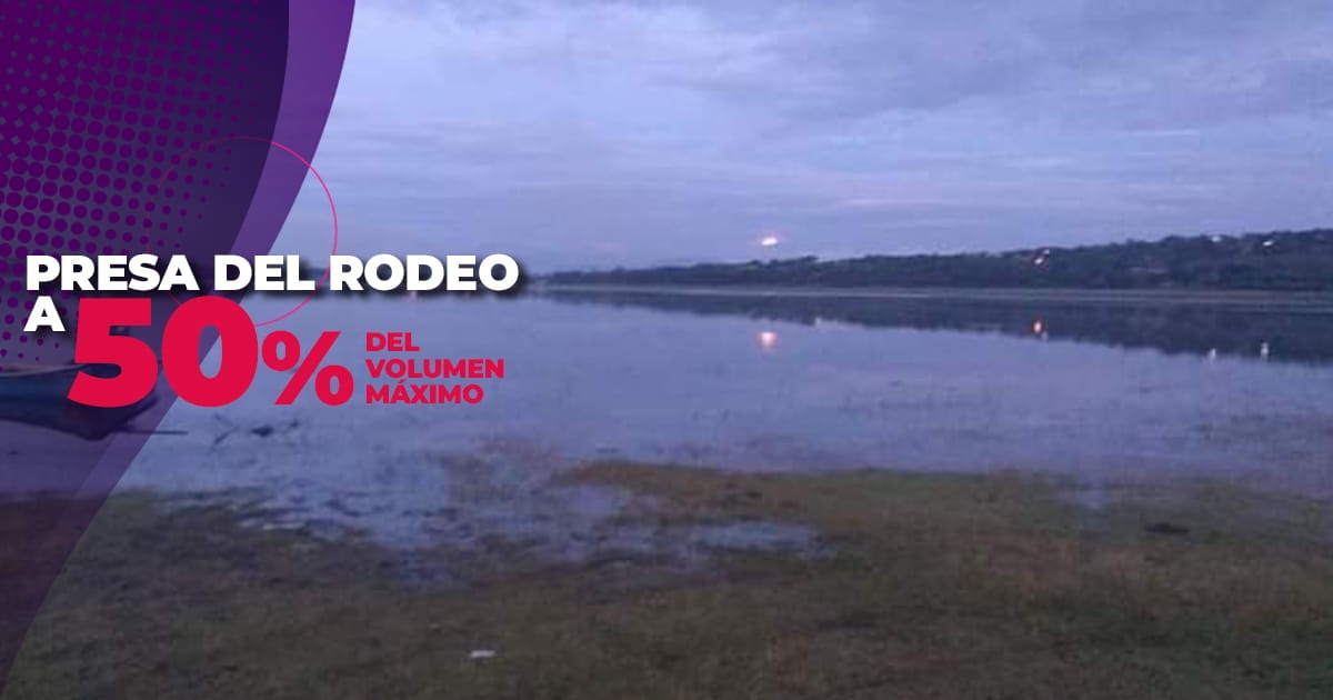 Presa de El Rodeo alcanza 50 por ciento del volumen permitido