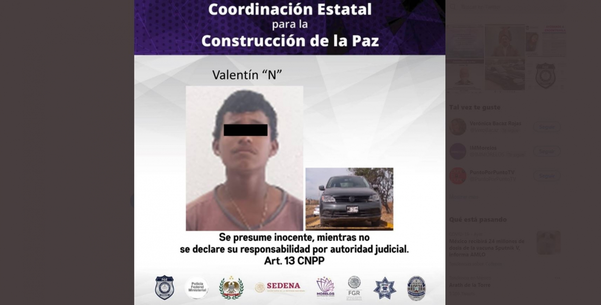 El auto que conducía tiene reporte de robo