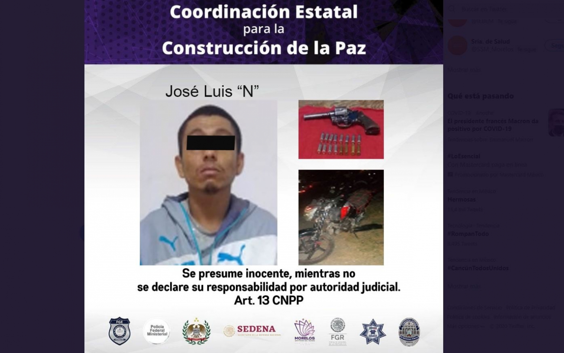 Arrestan a un motociclista armado en Zapata