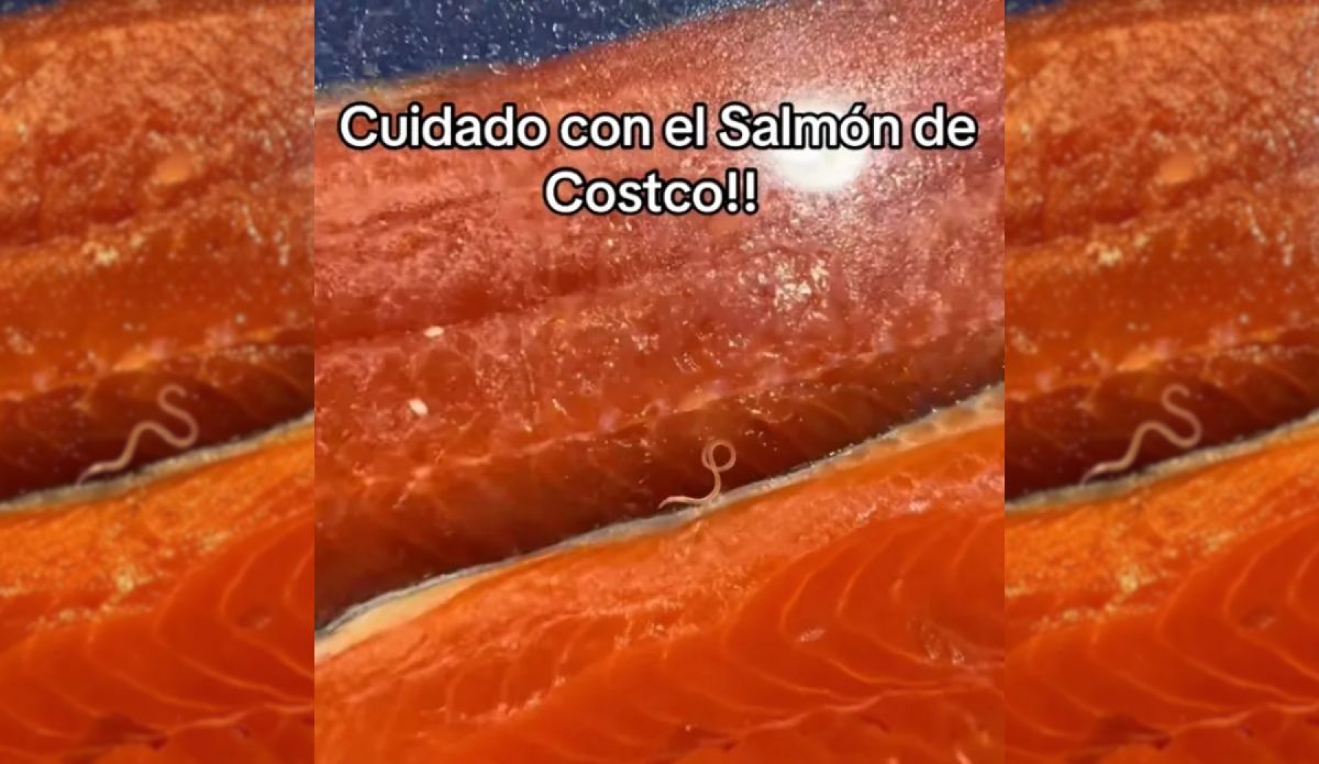 Video muestra parásito en salmón de tienda mayorista y genera indignación
