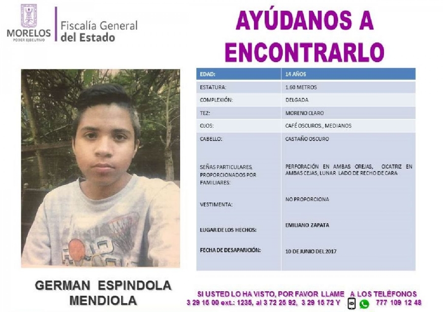 Buscan a menor de 14 años que desapareció hace más de dos meses