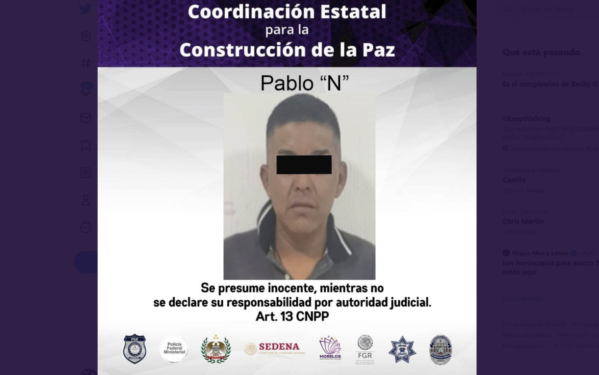 Retienen a un individuo por allanamiento de morada