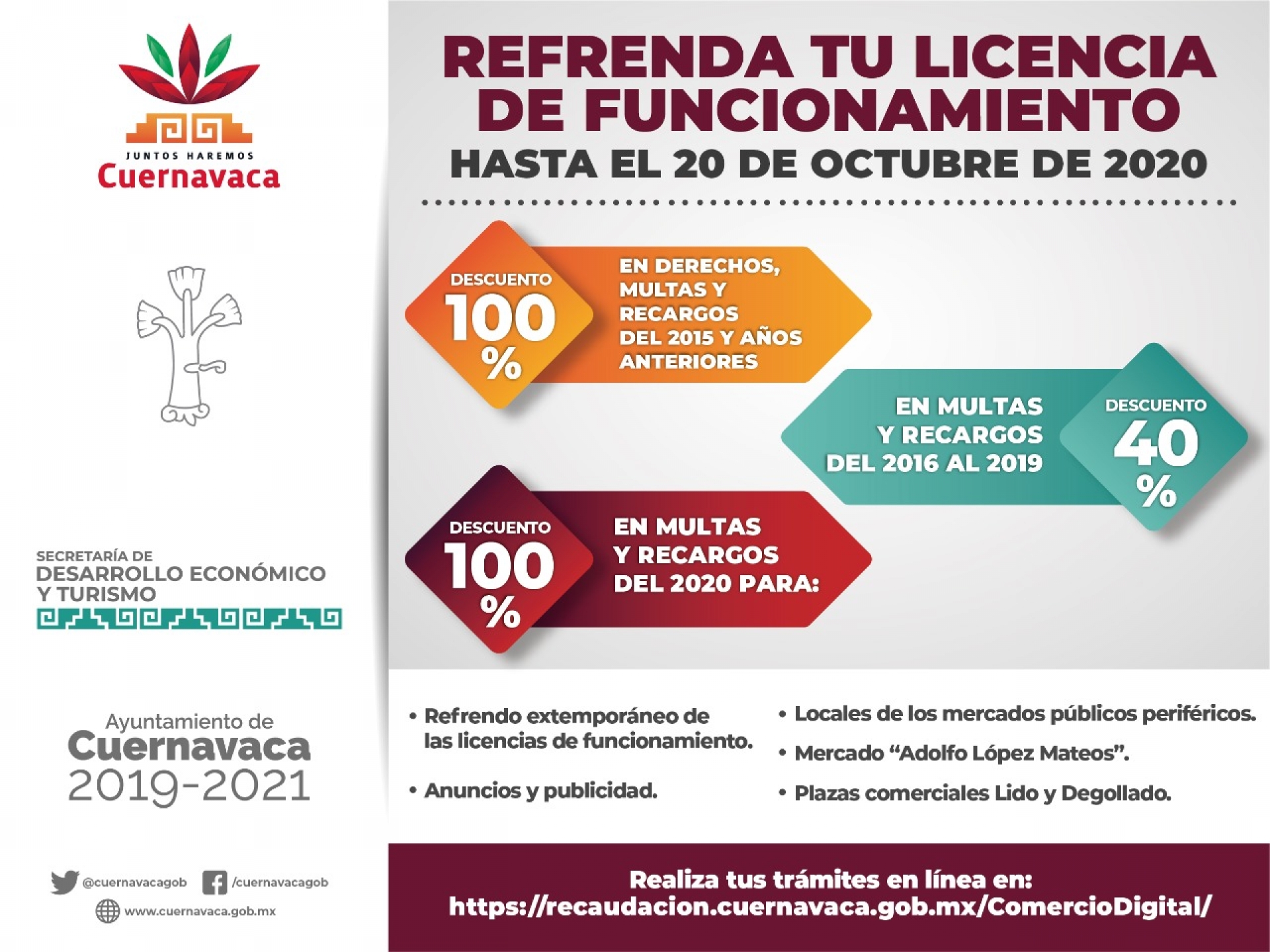 Siguen descuentos en licencias de funcionamiento
