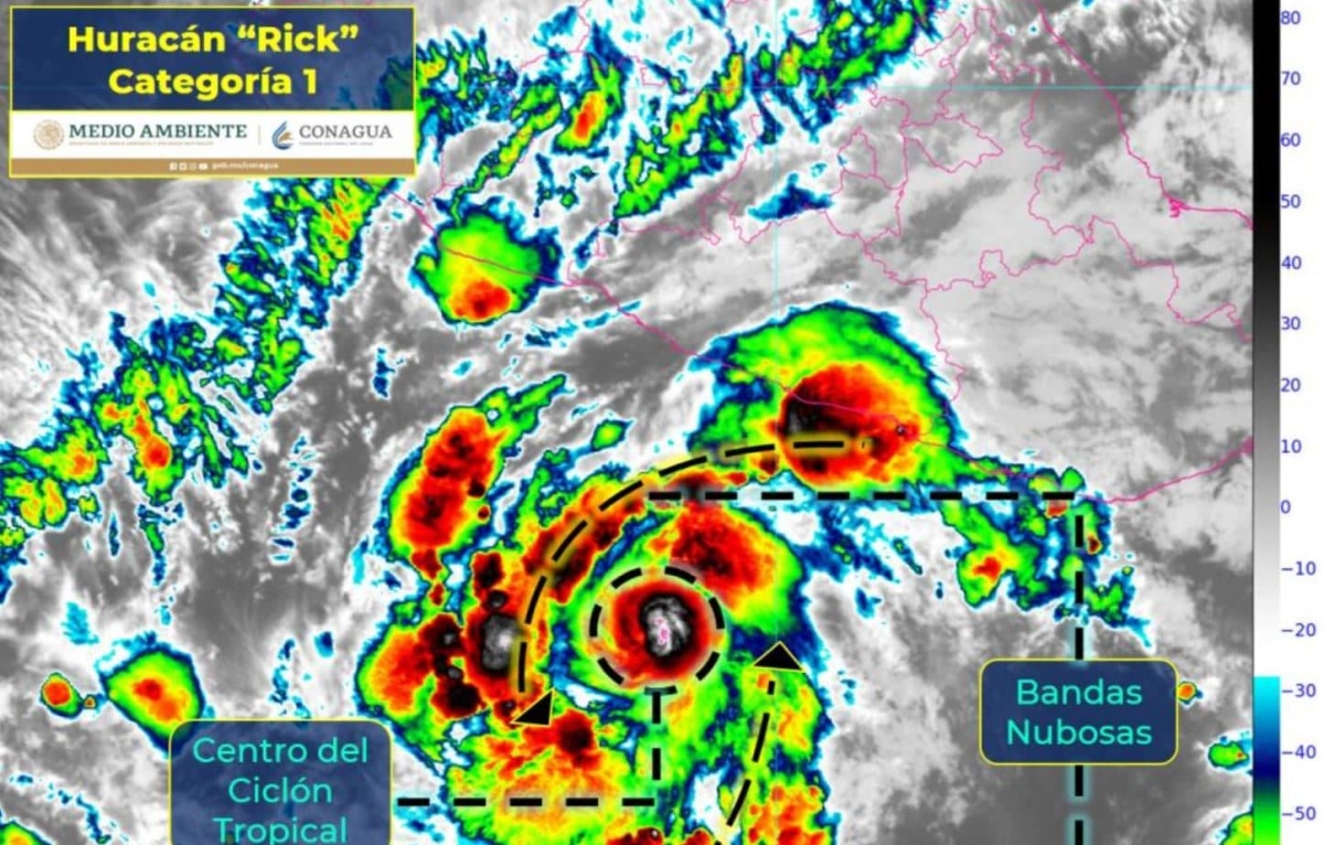 "Rick" se fortalece a huracán categoría 1 frente a Guerrero