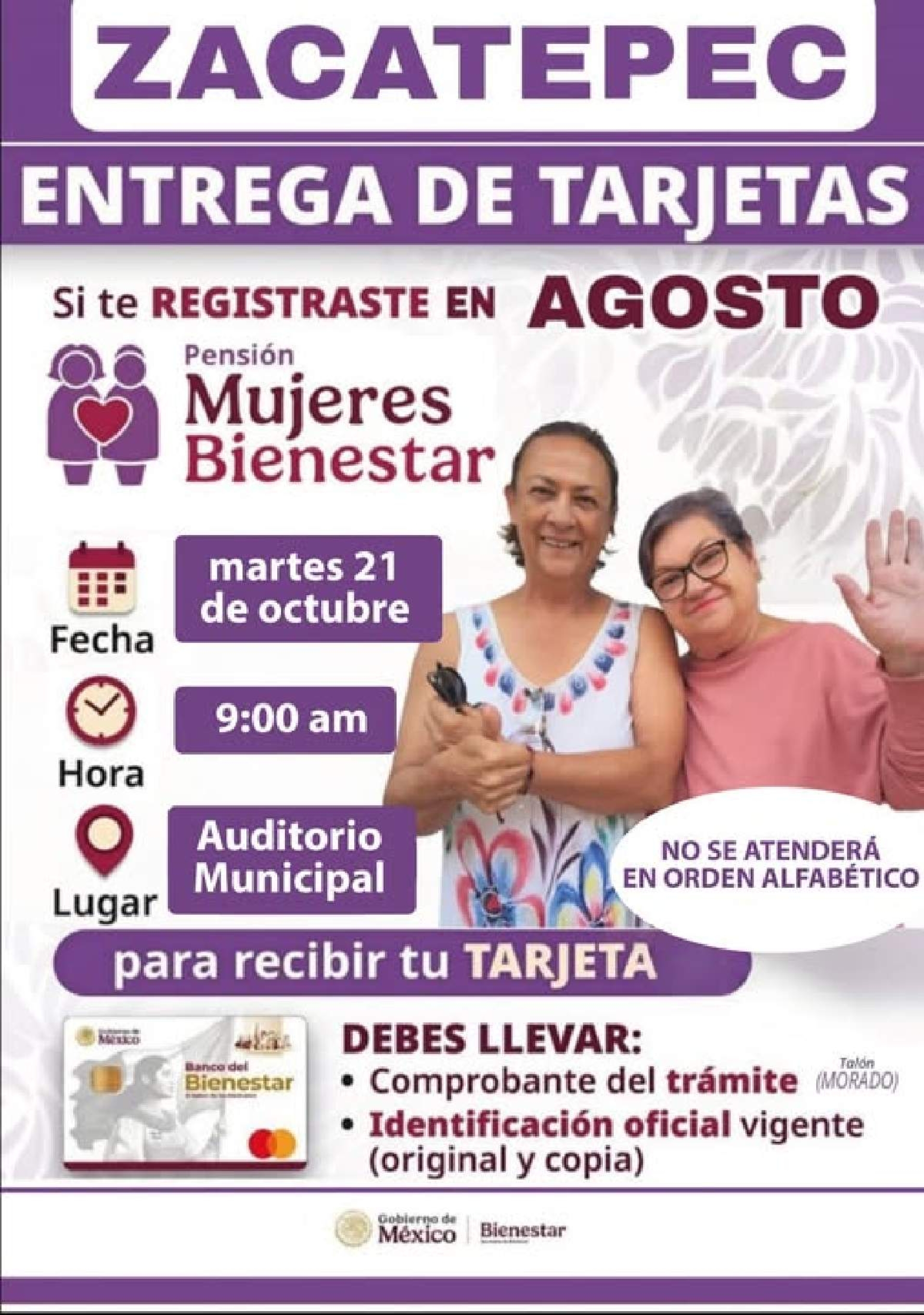 Reponen proceso para entrega de tarjetas de “Mujeres del Bienestar”