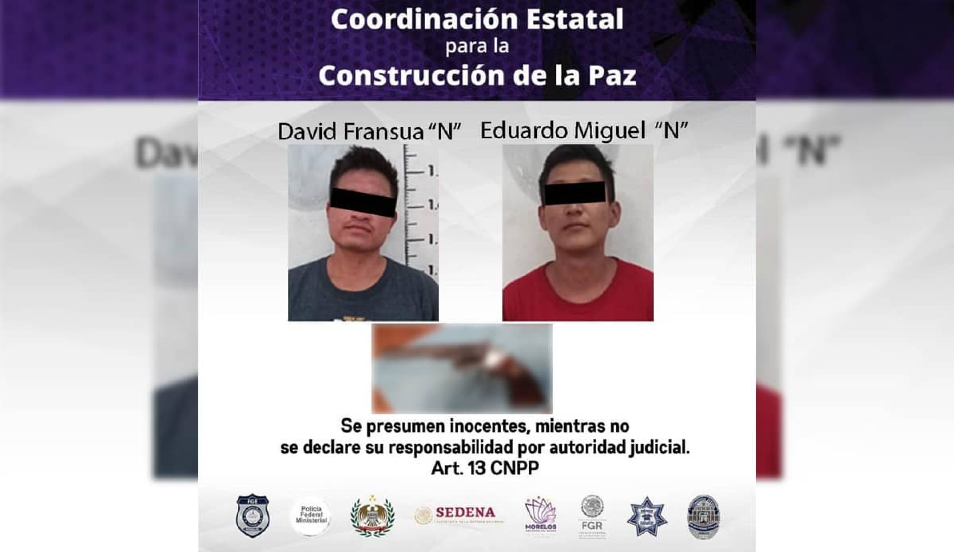 Atrapan en Cuautla a dos jóvenes armados