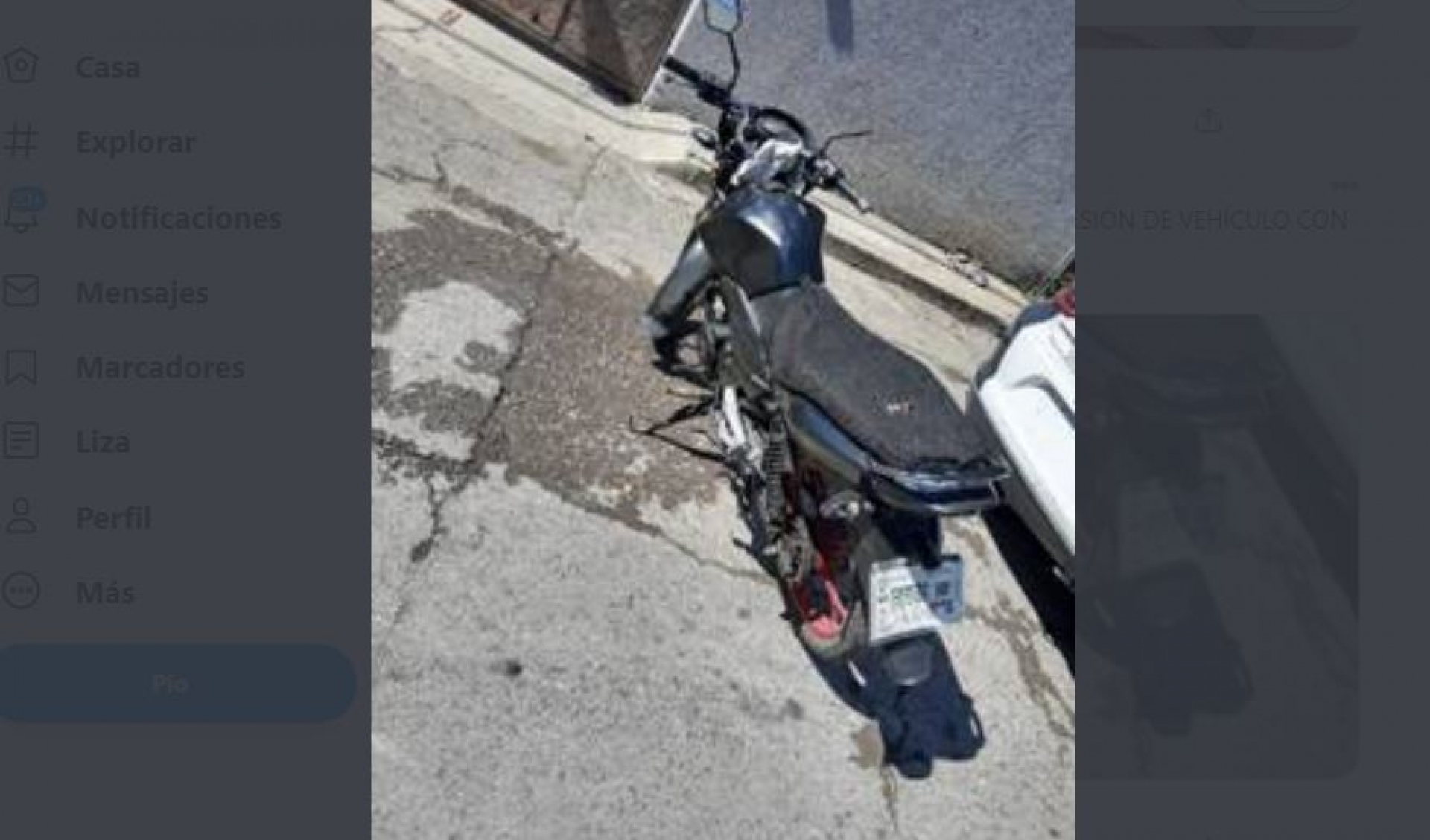 La moto que conducía tiene reporte de robo