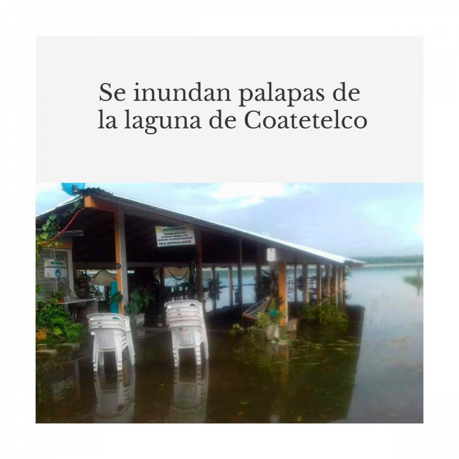 Se inundan palapas de la laguna de Coatetelco