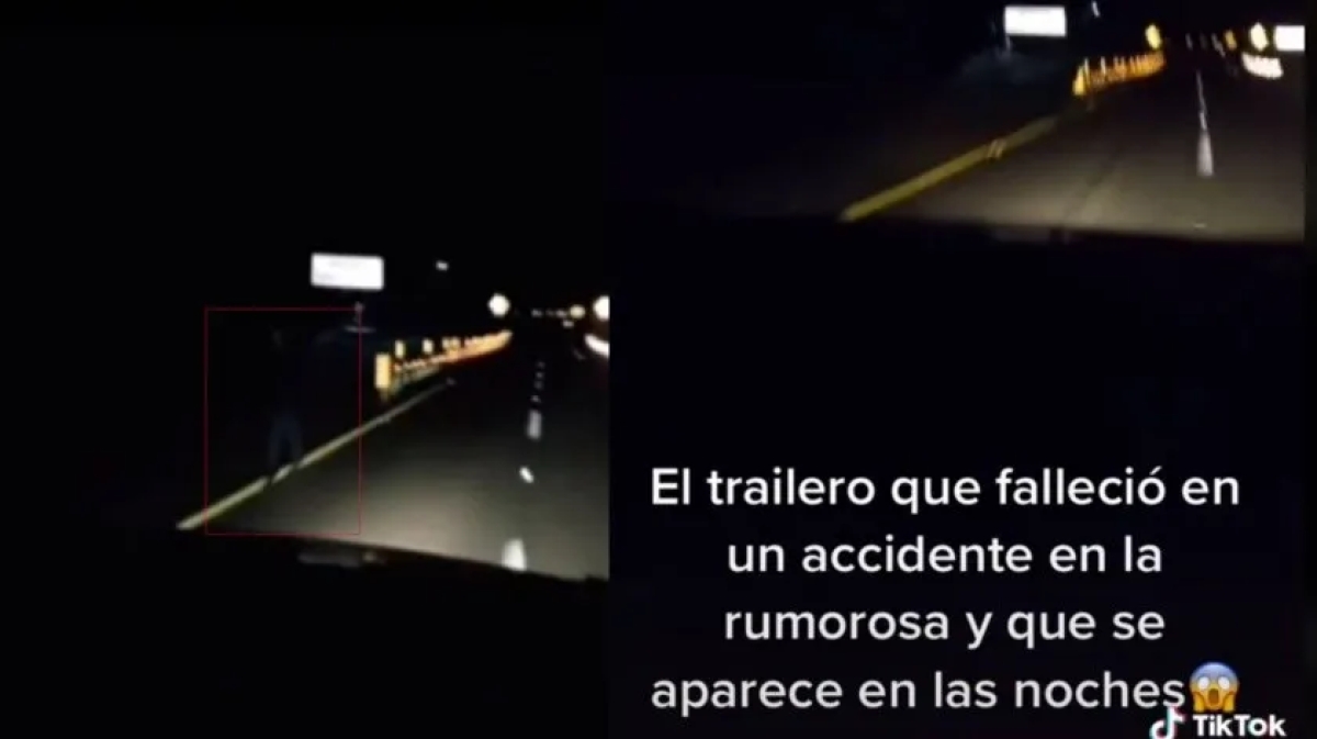Trailero graba al famoso fantasma que se aparece en 'La Rumurosa'