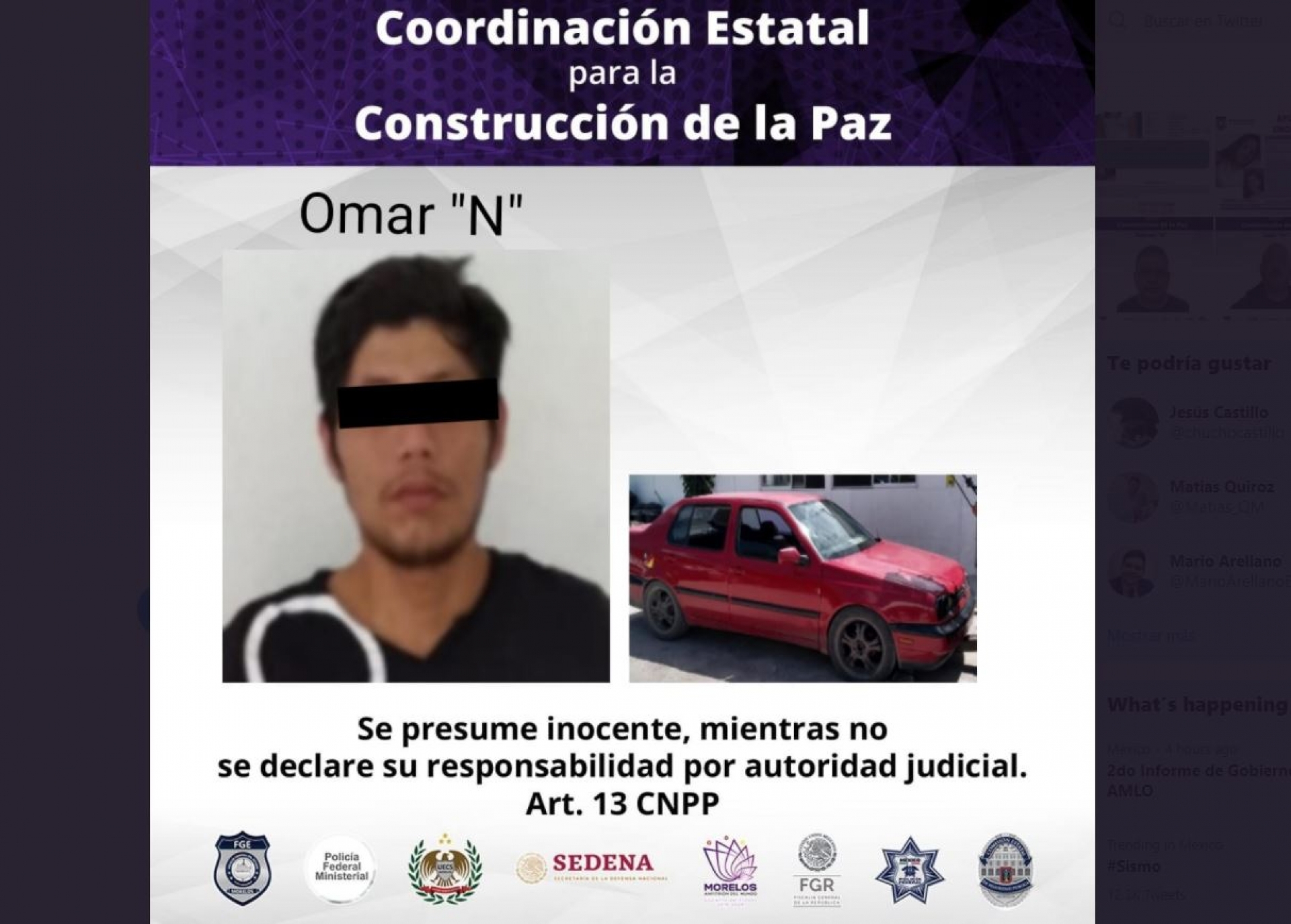 El auto que conducía tiene reporte de robo