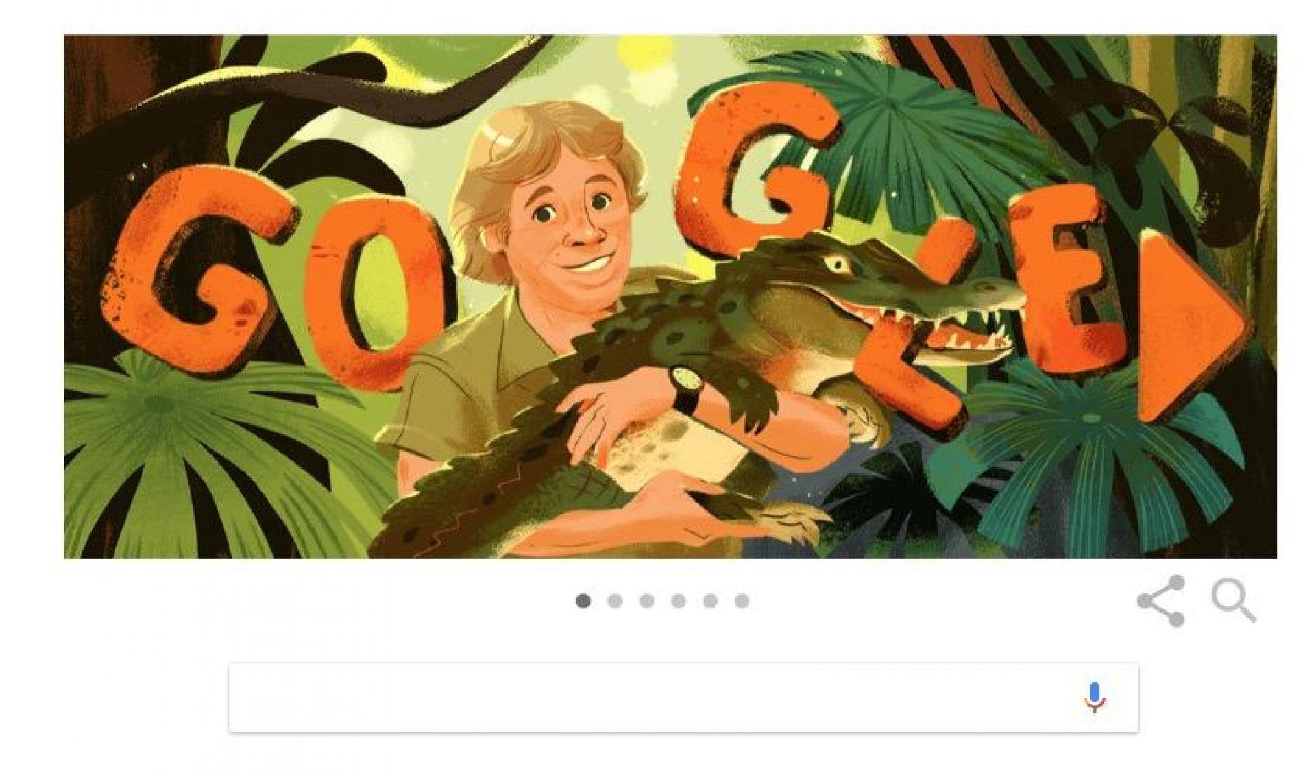 Recuerda Google a Steve Irwin, el cazador de cocodrilos
