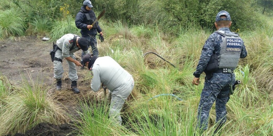 Clausura Gendarmería dos tomas clandestinas de hidrocarburo en Huitzilac