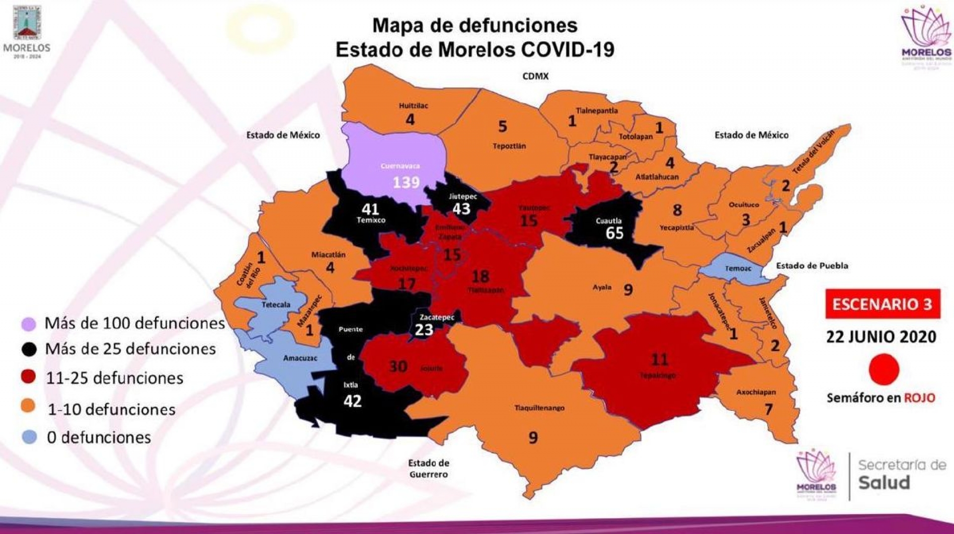 Morelos está en máximo grado de riesgo por covid-19