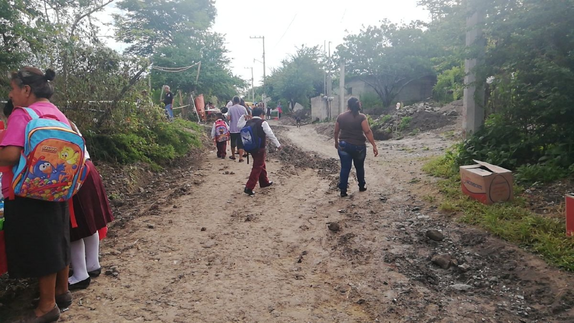 Urgen a autoridades pavimentar el acceso a la Primaria “Emiliano Zapata” de Xoxocotla