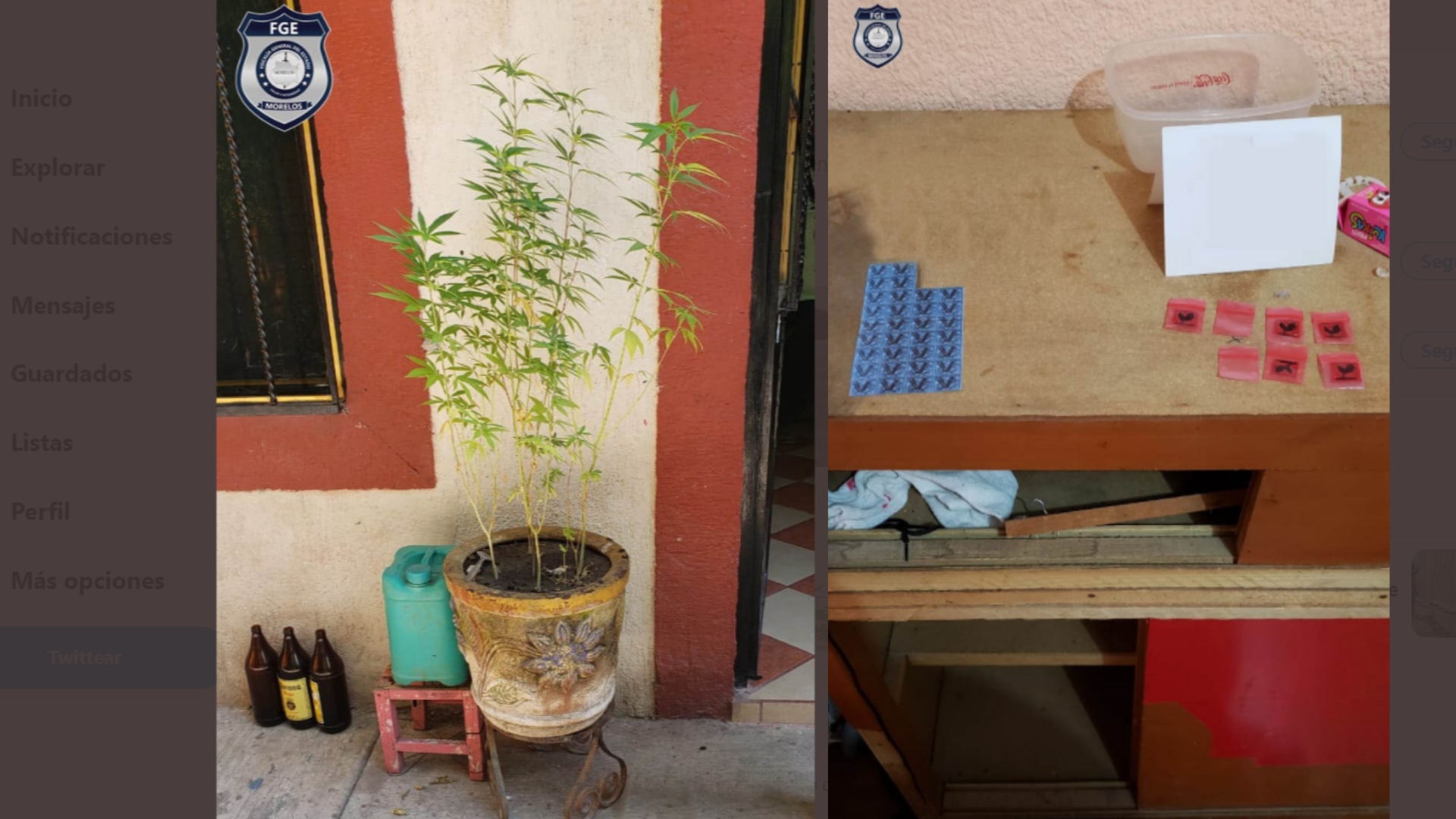 Hallan marihuana y "cristal" en una casa de Puente de Ixtla