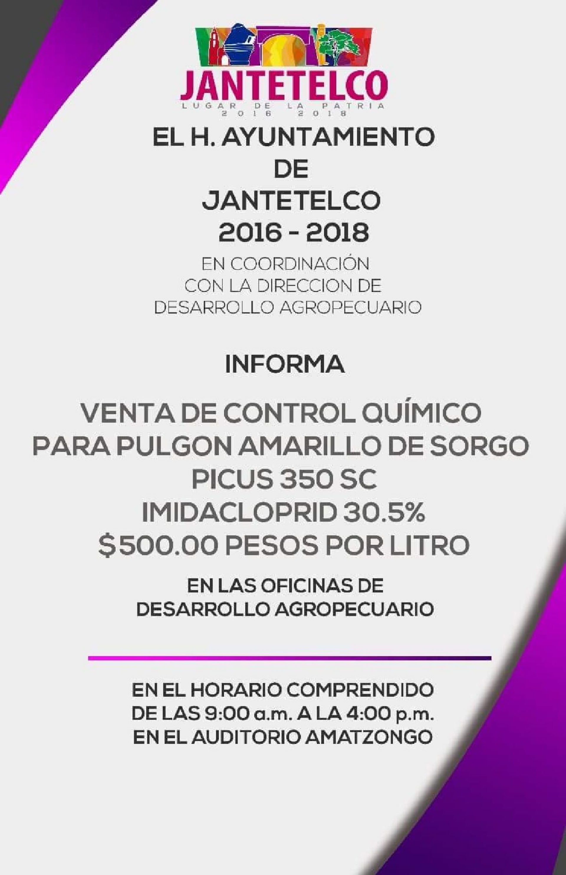 Gestiona Juan Felipe Domínguez insecticidas para el combate del pulgón amarillo a menor precio