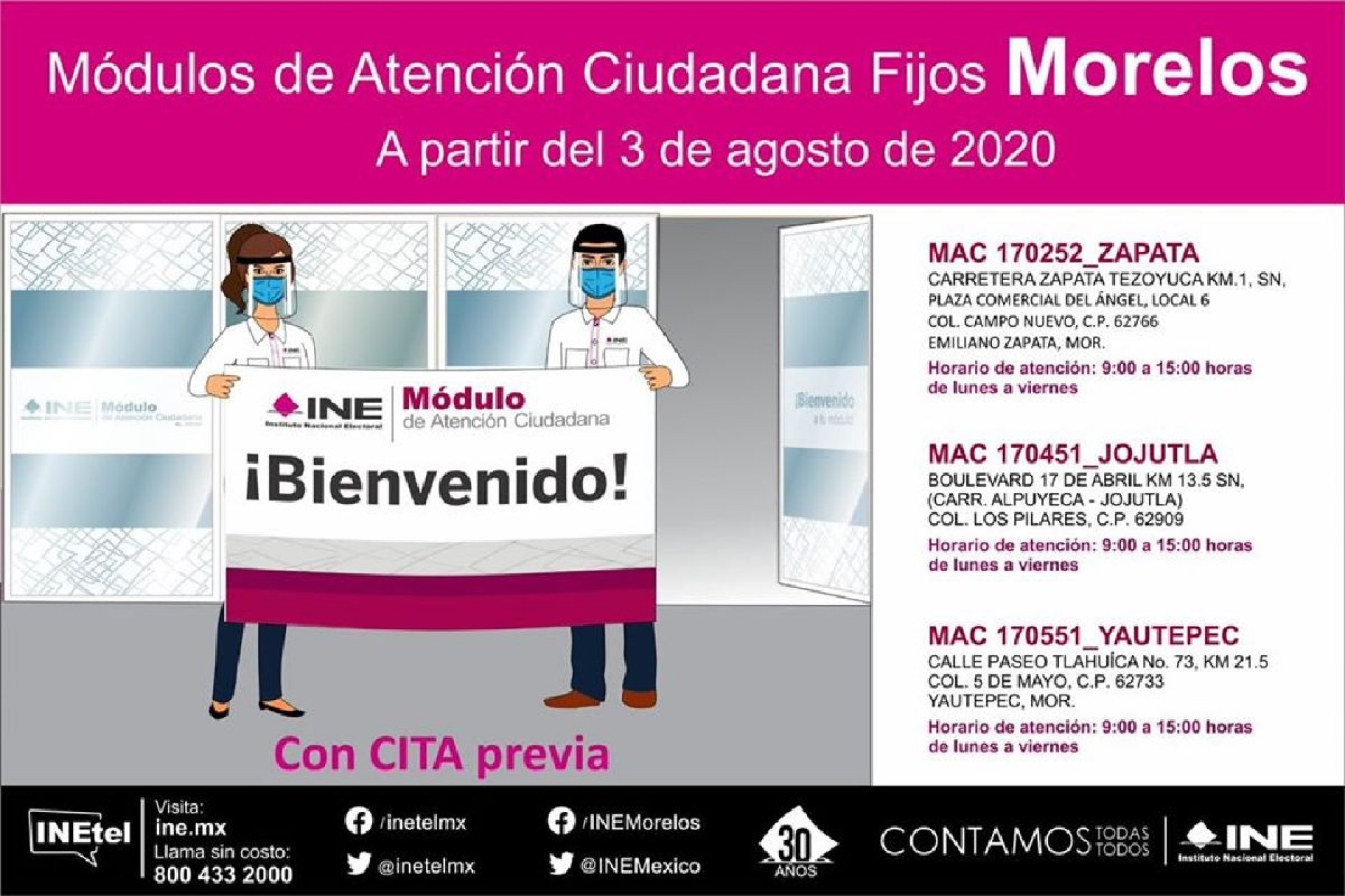 Sólo con cita, trámite de credencial del INE