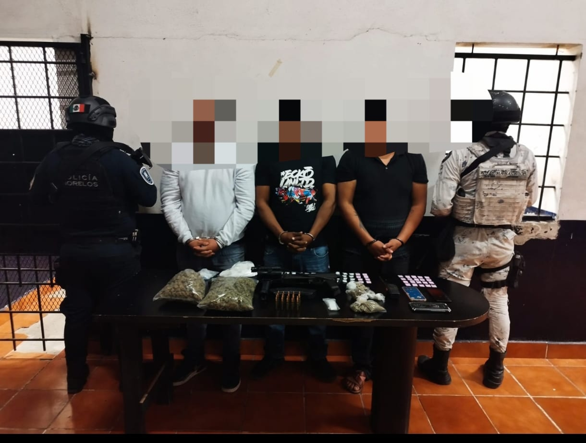 Tres detenidos en colonia La Joya de Yautepec, en acciones operativas: Mesa de Coordinación Estatal