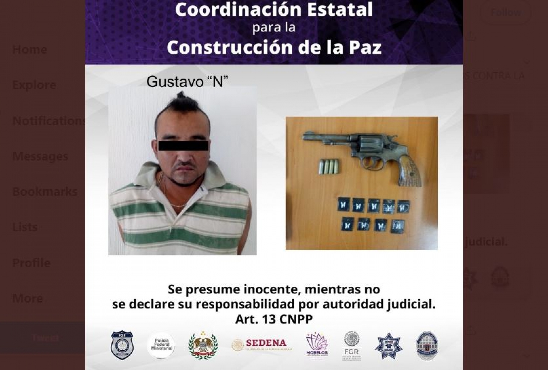 Arrestan a un hombre armado y con “cristal” en Zapata
