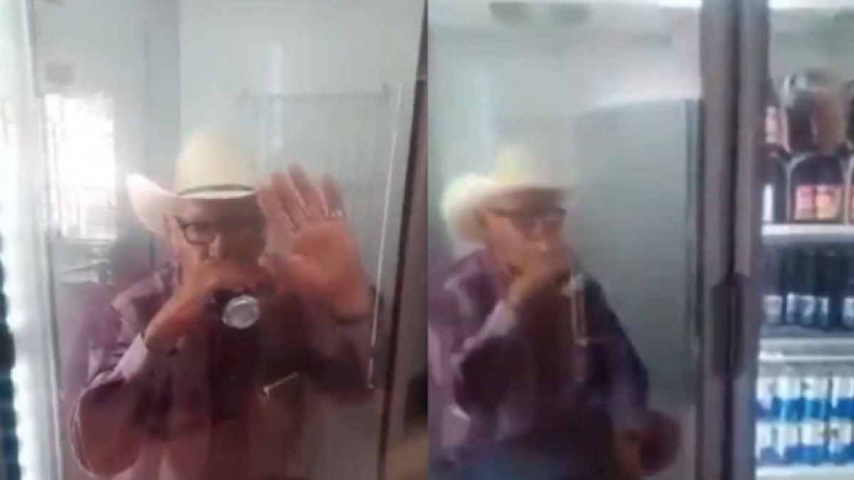 Abuelito no aguanta el calor y se mete dentro de un refrigerador en NL