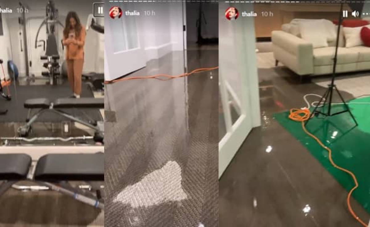 Se inunda casa de Thalía por lluvias torrenciales en Nueva York