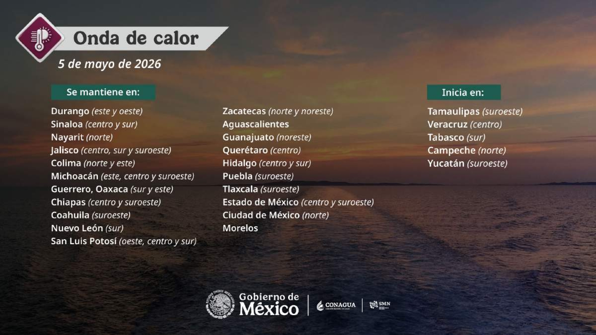 Exhorta PC a extremar precauciones ante onda de calor en el oriente