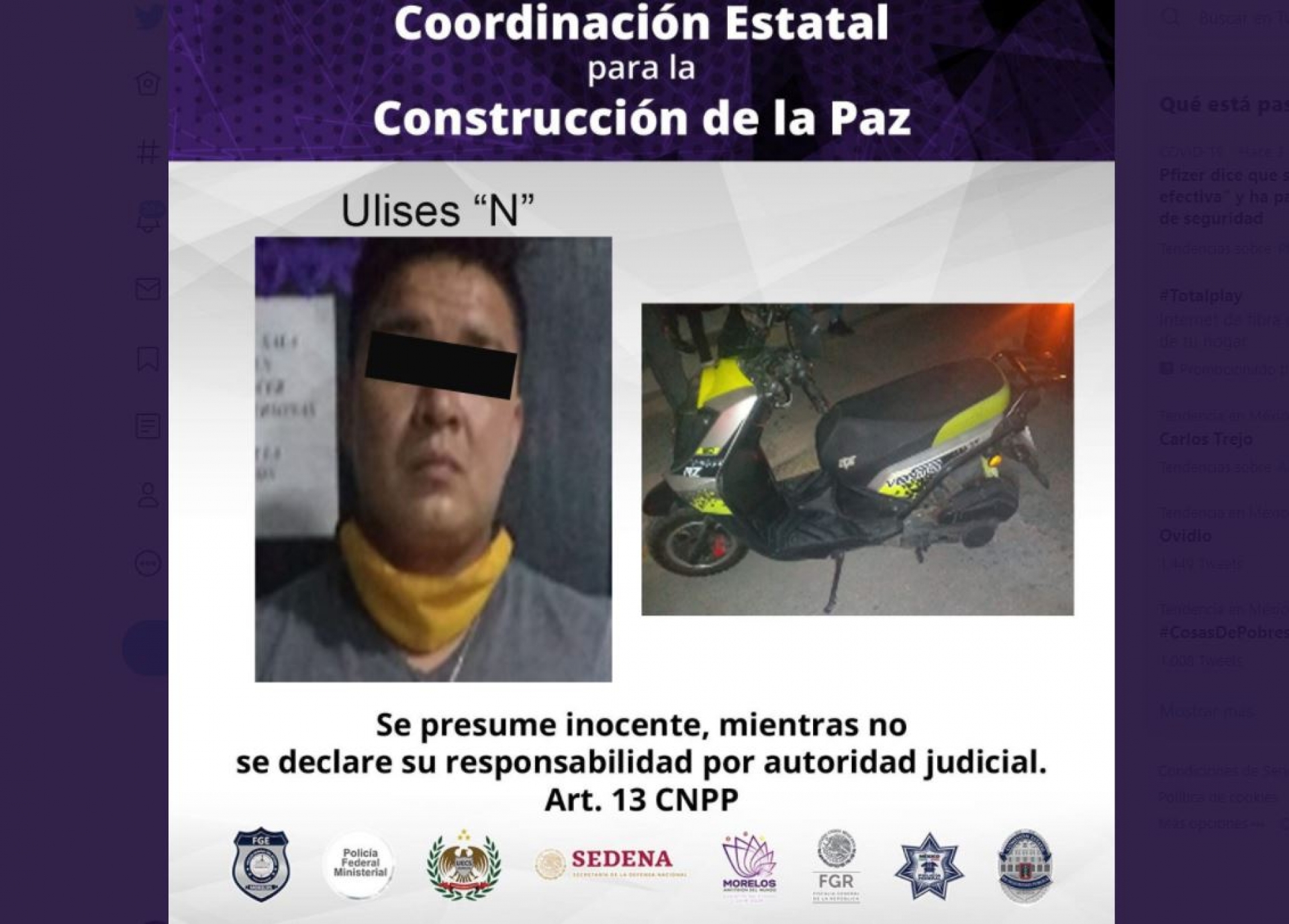 Se paseaba en una motocicleta robada