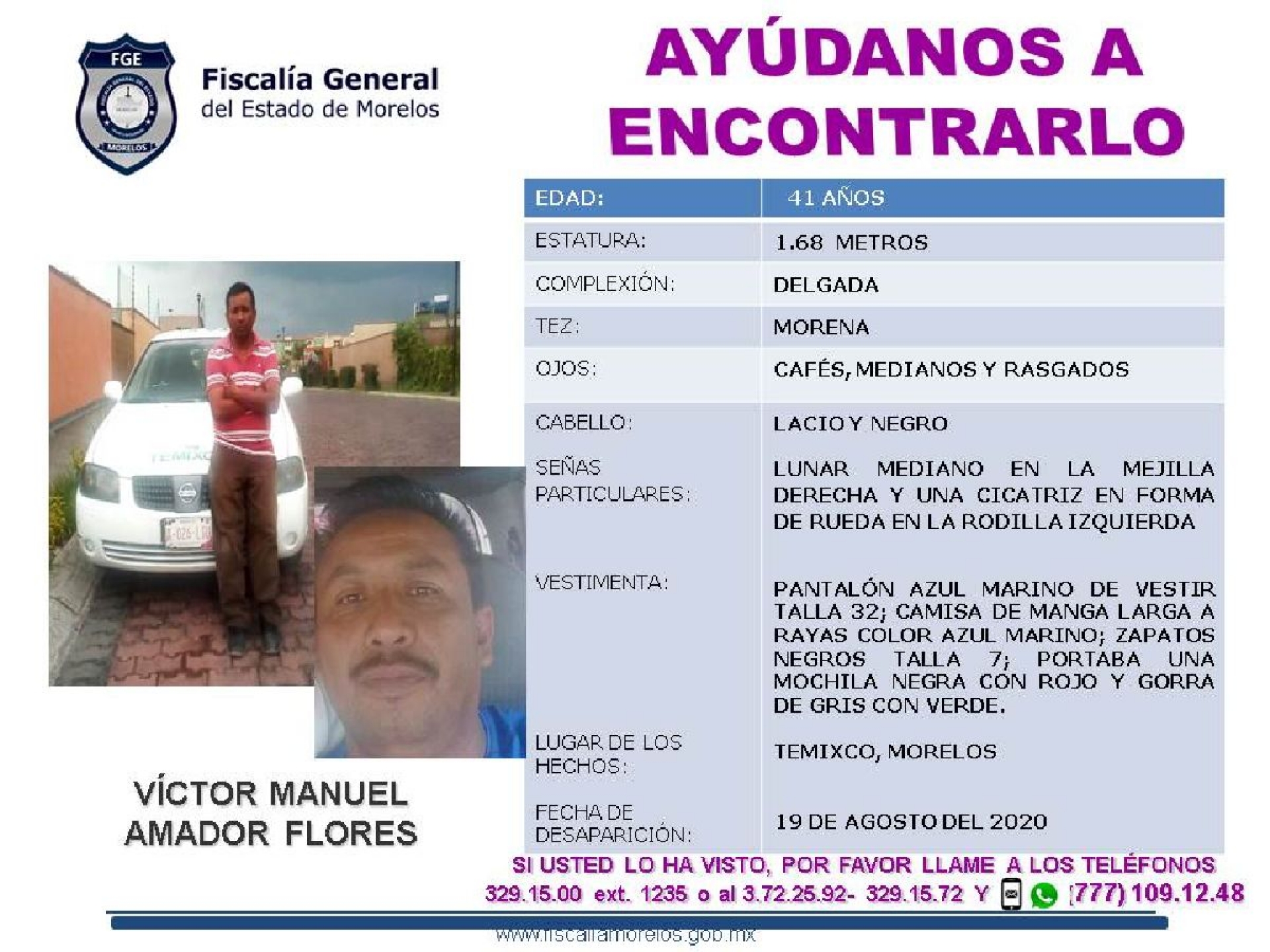 Buscan a taxista que desapareció hace seis días