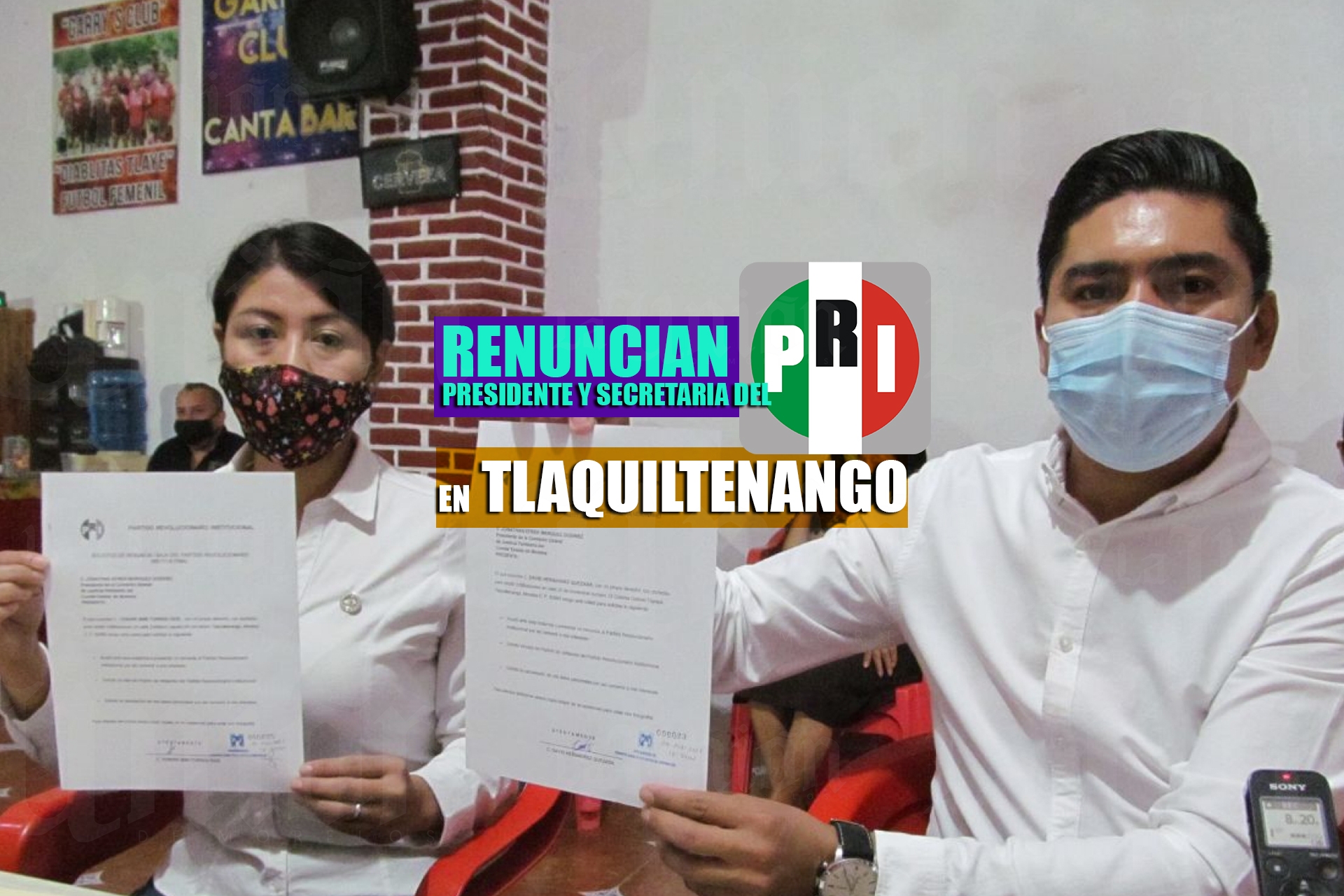 Renuncian presidente y secretaria del PRI en Tlaquiltenango