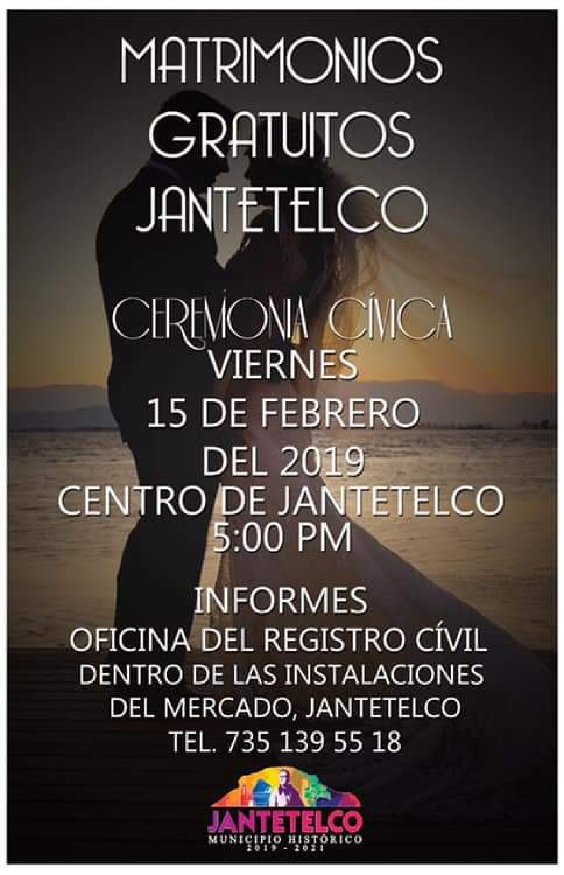 El 15 de febrero celebrarán matrimonios gratuitos en Jantetelco