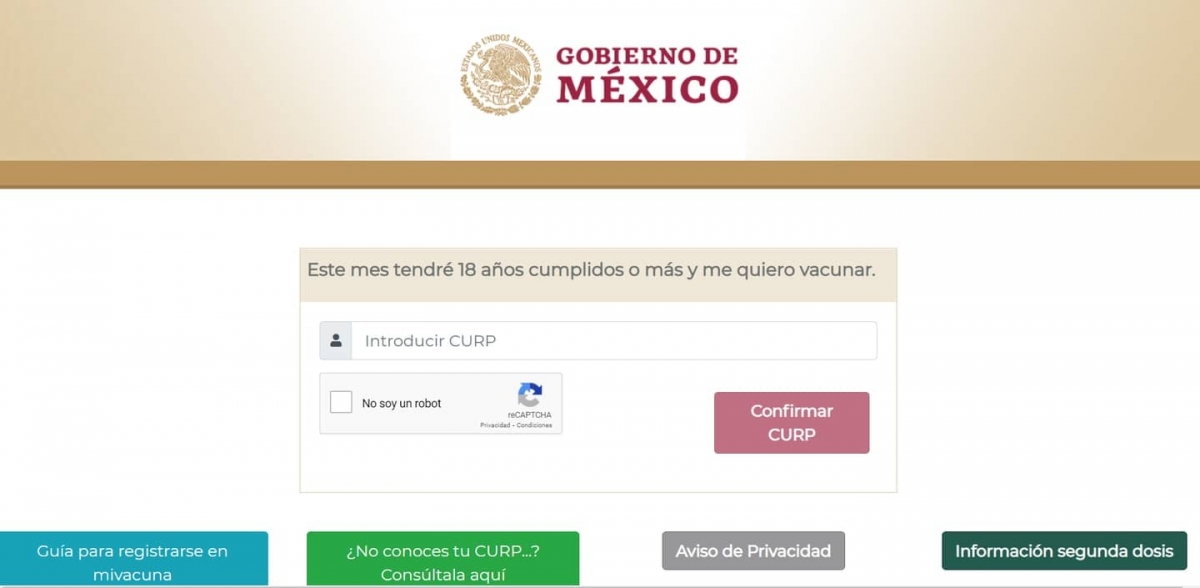 Inicia registro de vacunación COVID para personas de 18 a 29 años