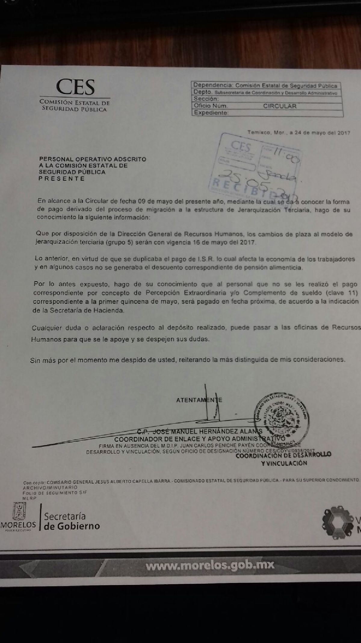 Malestar de policías que sufrieron reducción de su salario