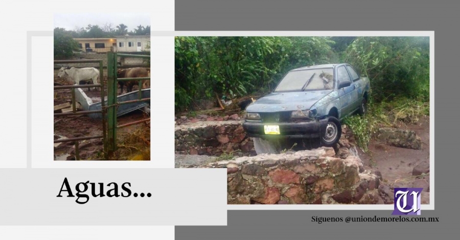 Viviendas afectadas por desbordamiento de barranca en Tepalcingo