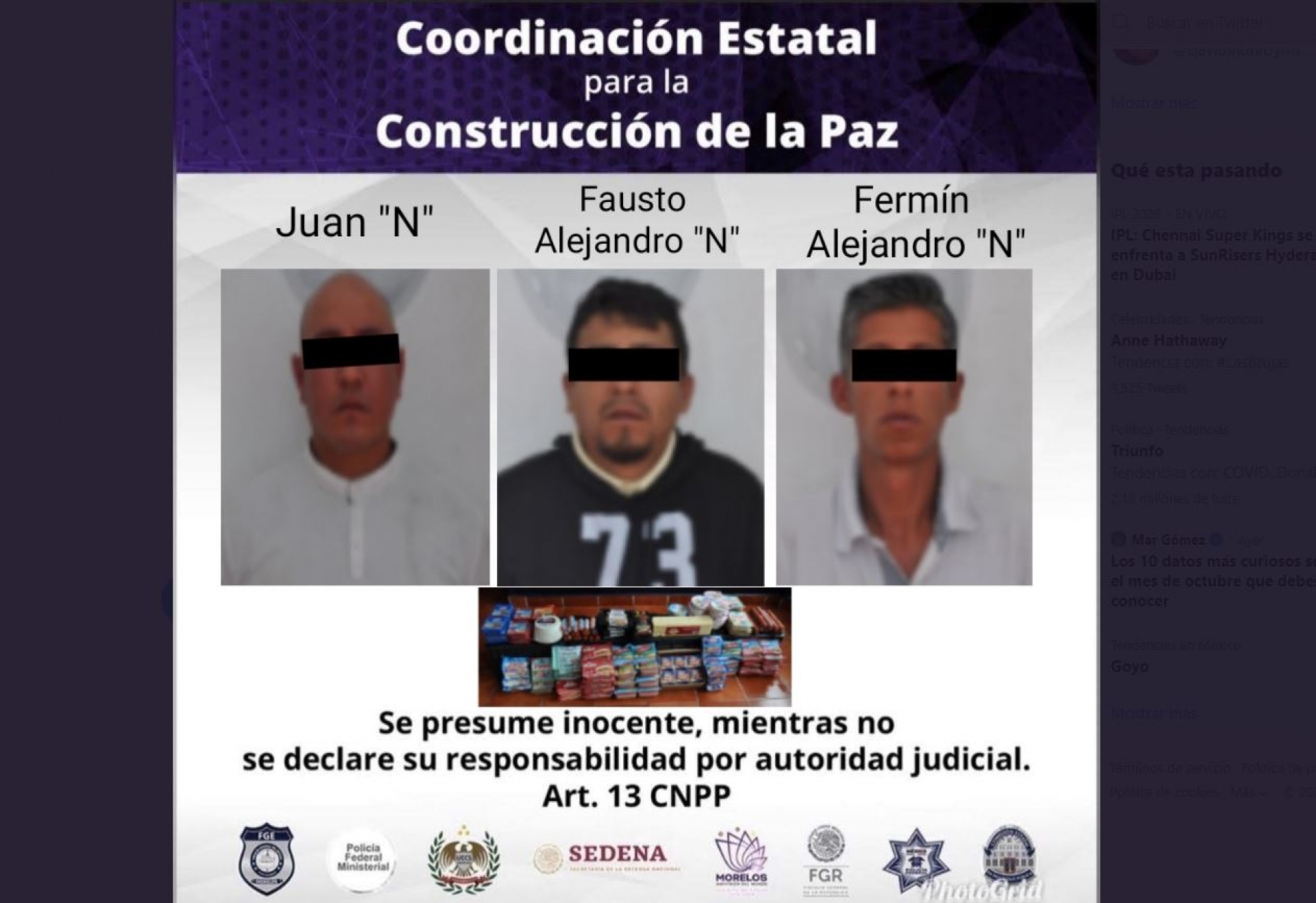 Arrestan a tres hombres acusados de robar en una tienda